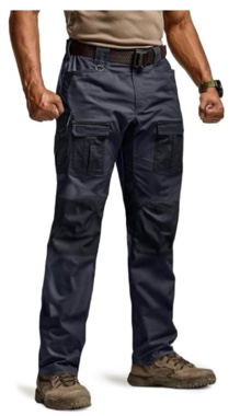 CQR Men's Flex Ripstop Tactical Pants, Water Resistant Stretch Cargo Pants, Lightweight EDC Hiking Work Pants, Breacher Soil Green, 36W/34L