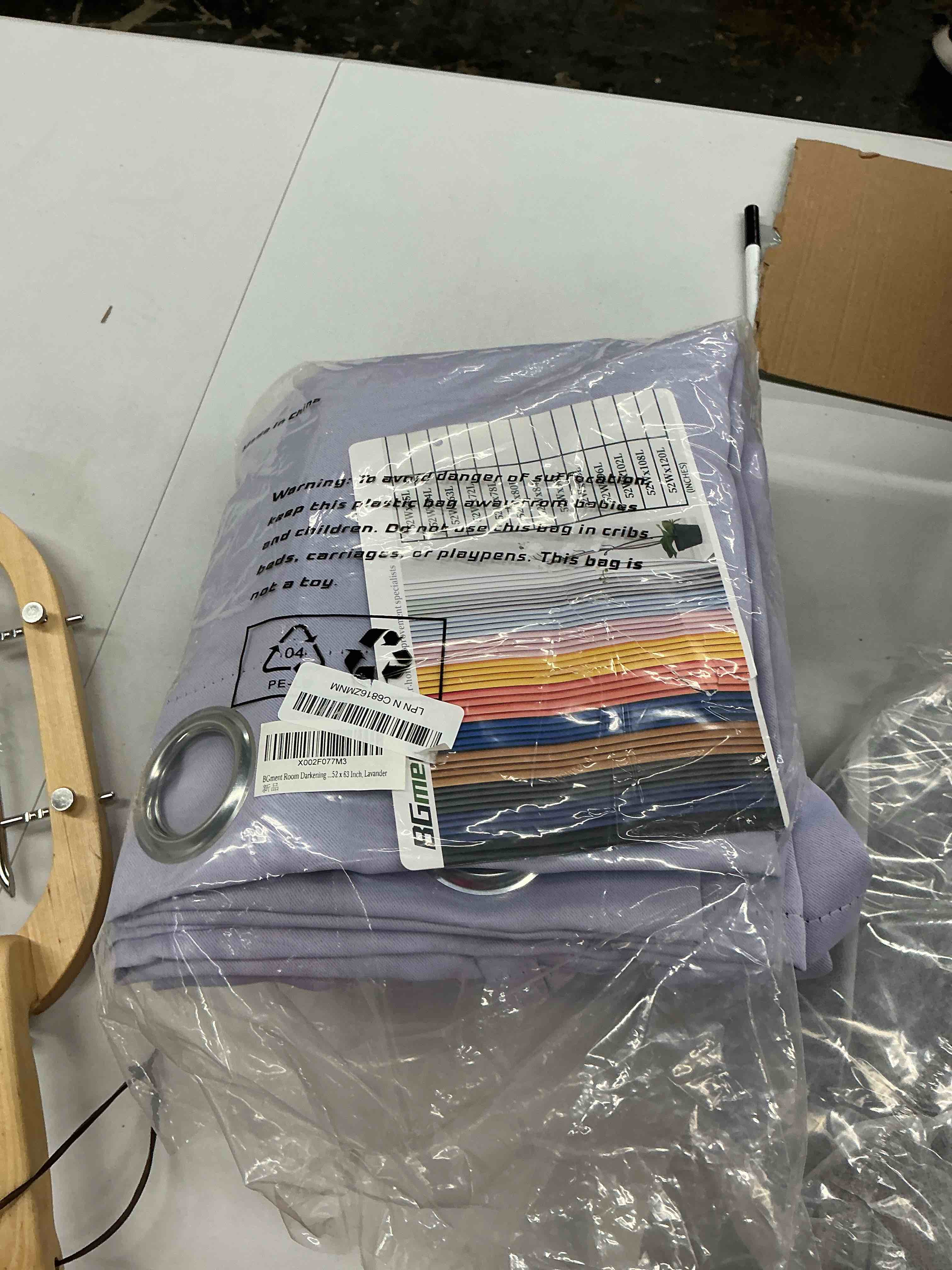 Condition photo showing Good Condition for lemomo 100% blackout curtains 52 x 63 inch/lavender curtains 2 panels with black lining room darkening thermal insulated bedroom curtains