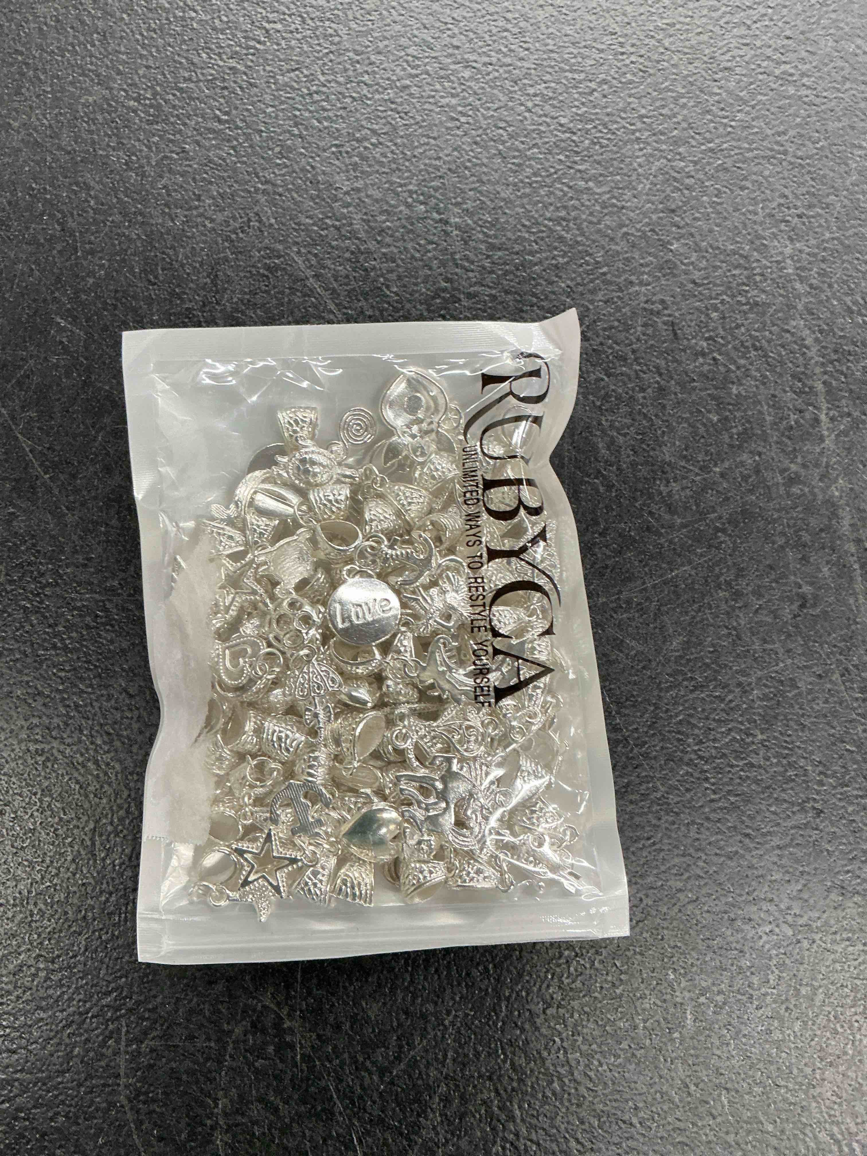 Condition photo showing New/Like New for rubyca 80pcs tibetan white silver plated metal connector bails mix bead pendant charm bracelet 401 80 pcs mix 401