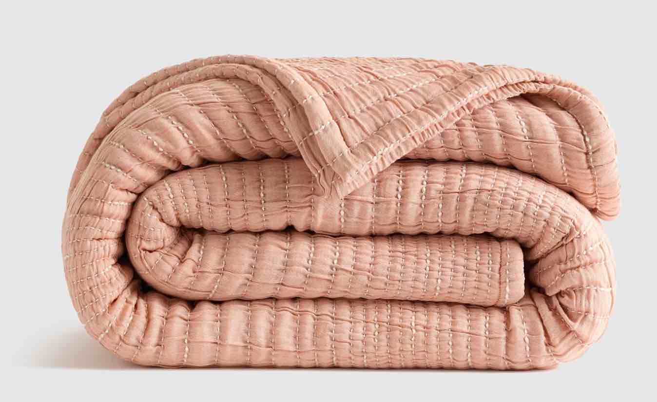 quince organic ribbed cotton coverlet set, king/cal king, sedona
