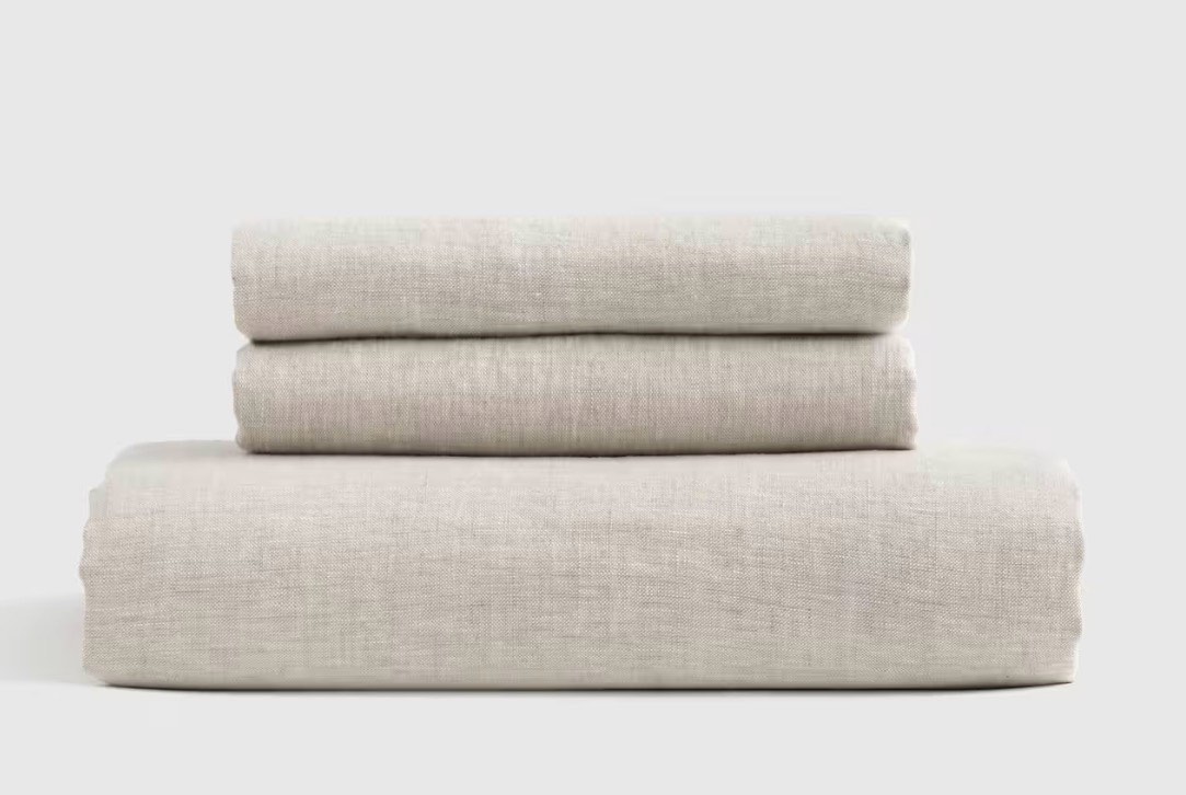 quince european linen fitted sheet set