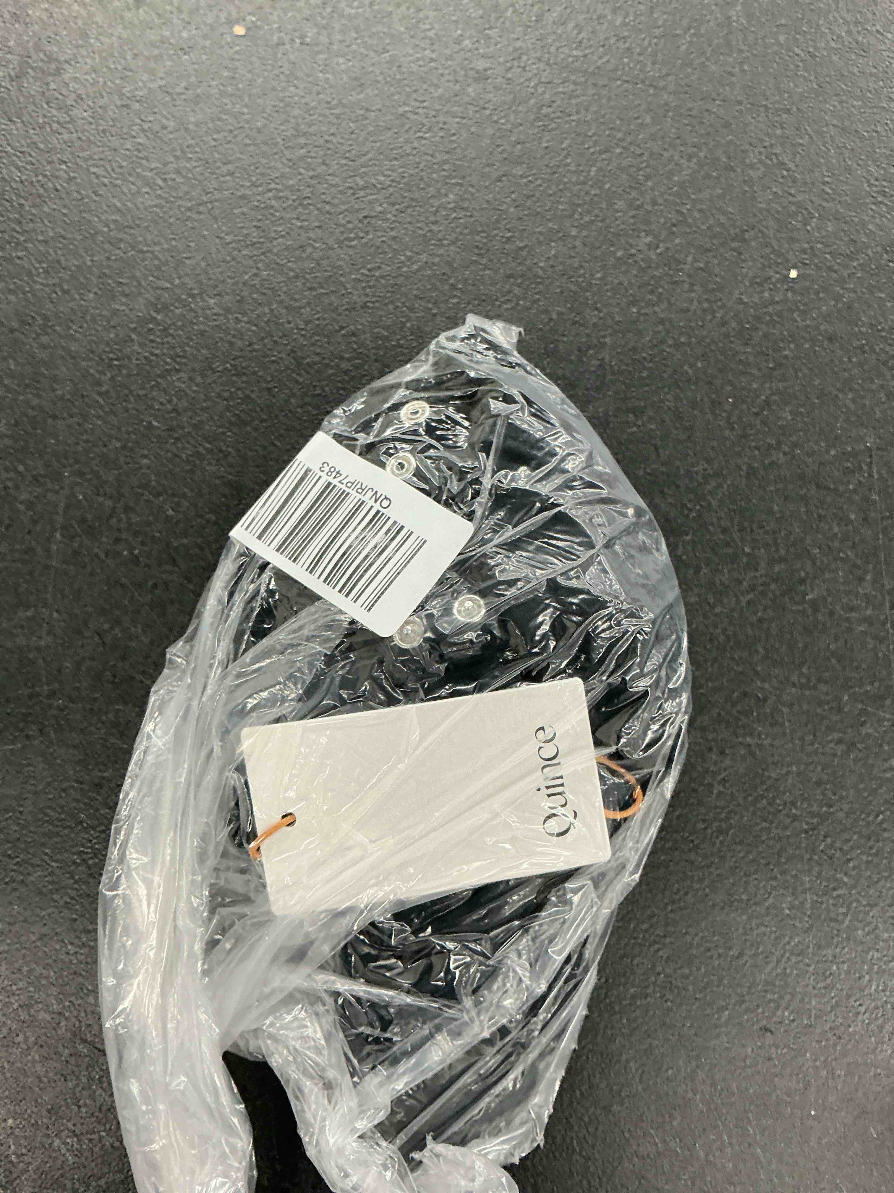Condition photo showing New/Like New for quince stretch cotton jersey short sleeve bodysuit, l, black