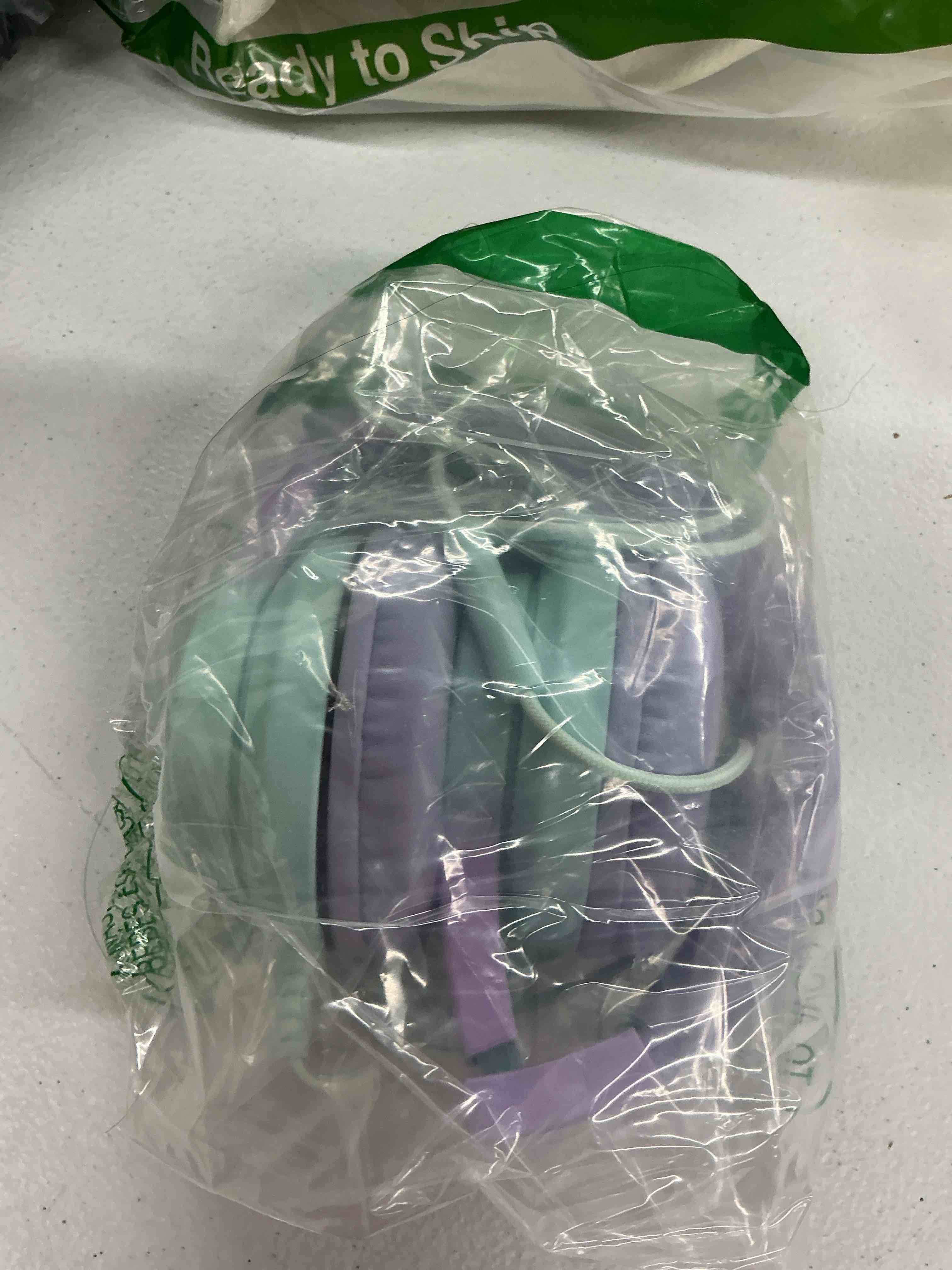 Condition photo showing New/Like New for candy bila kids headphones, wired headphones for kids over ear with microphone, 85/94db volume limiter headphone for girls boys, foldable headphone for learning & entertainment,gradient purple light purple
