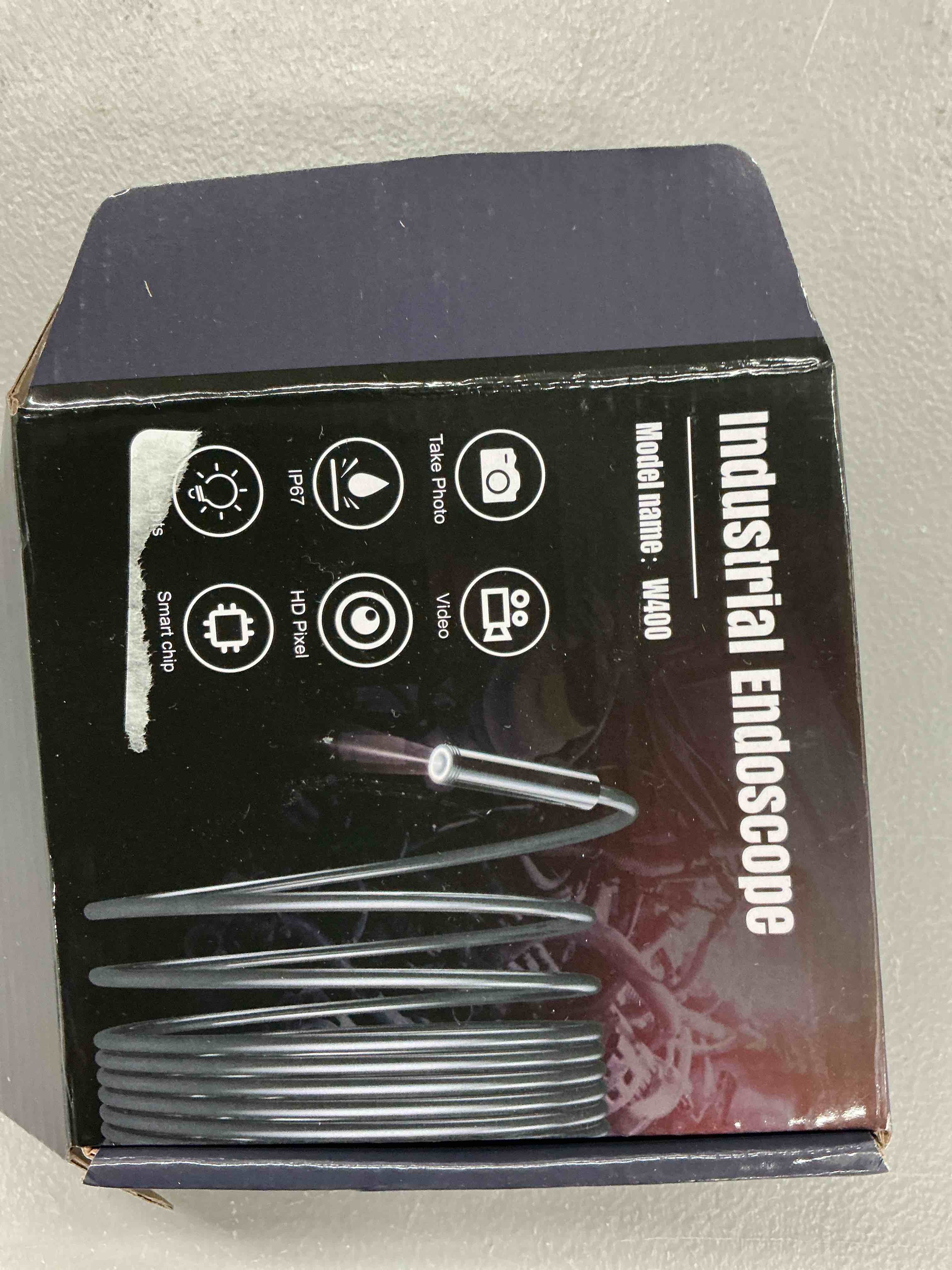Condition photo showing New/Like New for endoscope camera with light, 1920p hd borescope tools with 8 adjustable led lights, endoscope with semi-rigid snake camera, inspection borescope for ios and android - 16.4ft single lens