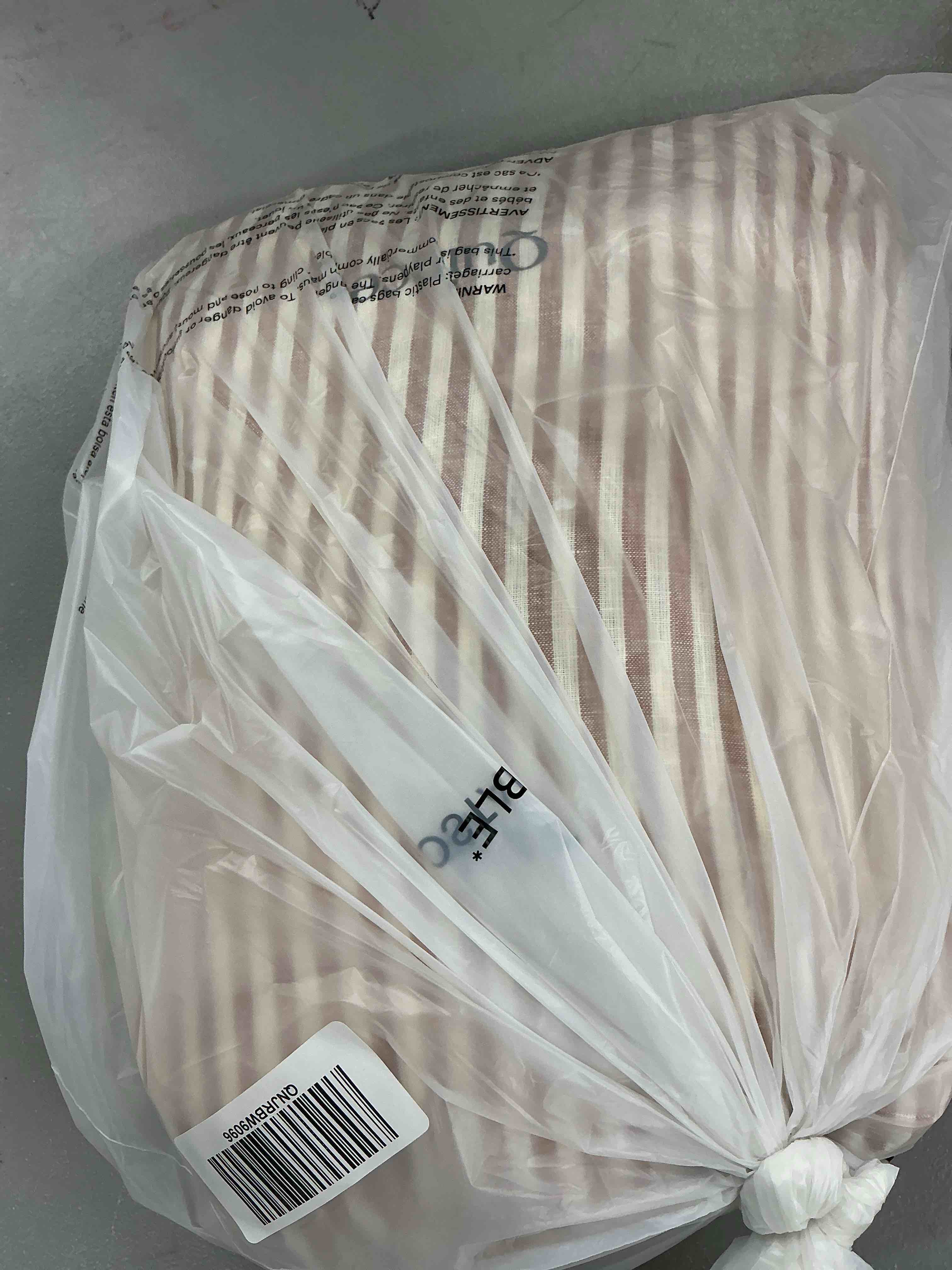 Condition photo showing Good Condition for quince european linen duvet cover set, full/queen, terracotta/white stripe