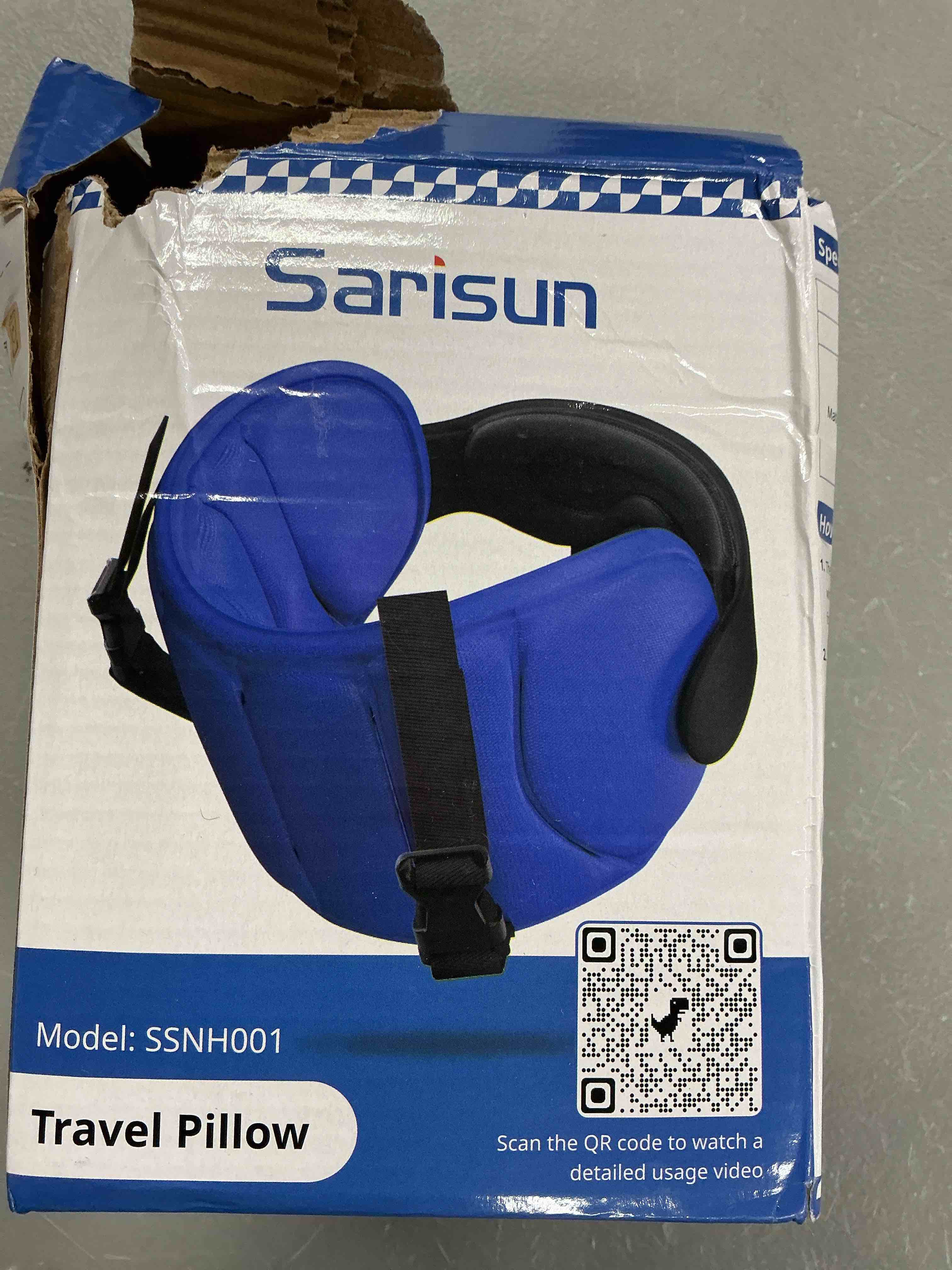 Condition photo showing New/Like New for sarisun travel pillows for airplanes, airplane pillow for long flight, airplane head strap with eye mask for sleep, travel neck pillow for car road trip, 360° support headrest, stop bobblehead, black
