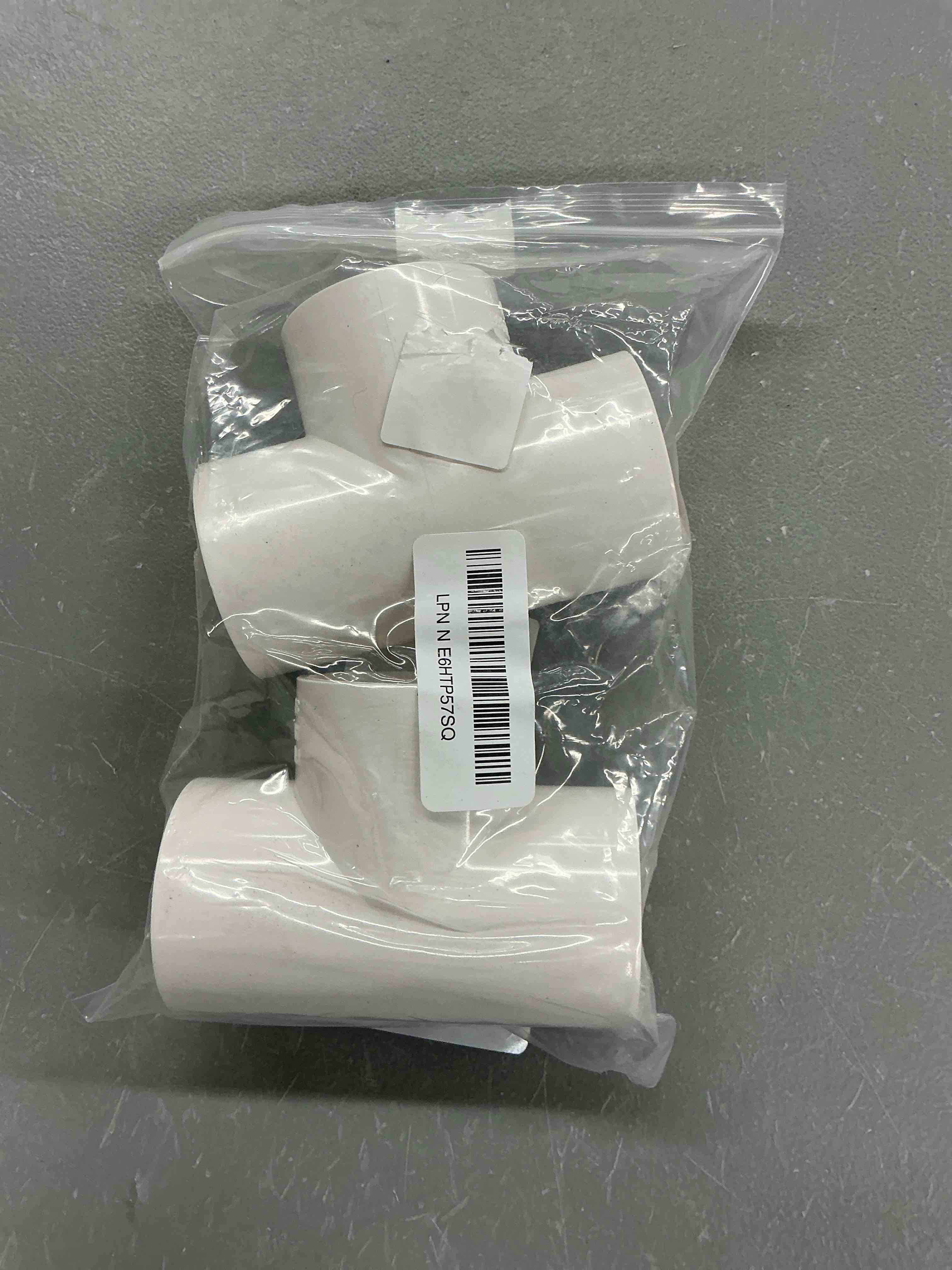 Condition photo showing New/Like New for 2-pack 1-1/2 inch pvc tee pipe fittings, 3 way socket x socket, schedule 40 pvc pipe connectors for plumbing, irrigation & diy projects 1-1/2 inch 2 pcs