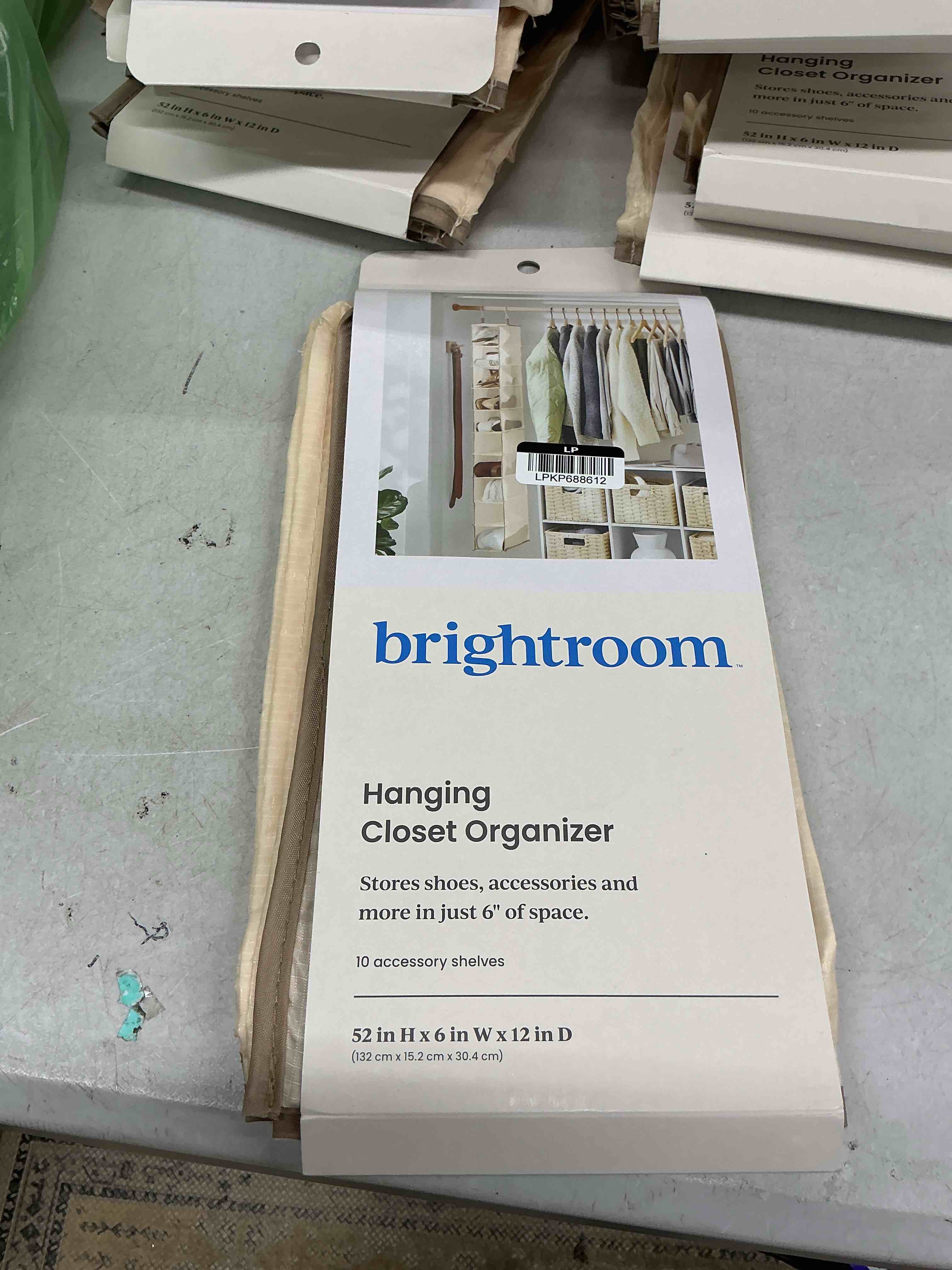 Condition photo showing New/Like New for 10 shelf hanging shoe storage organizer tan - brightroom™