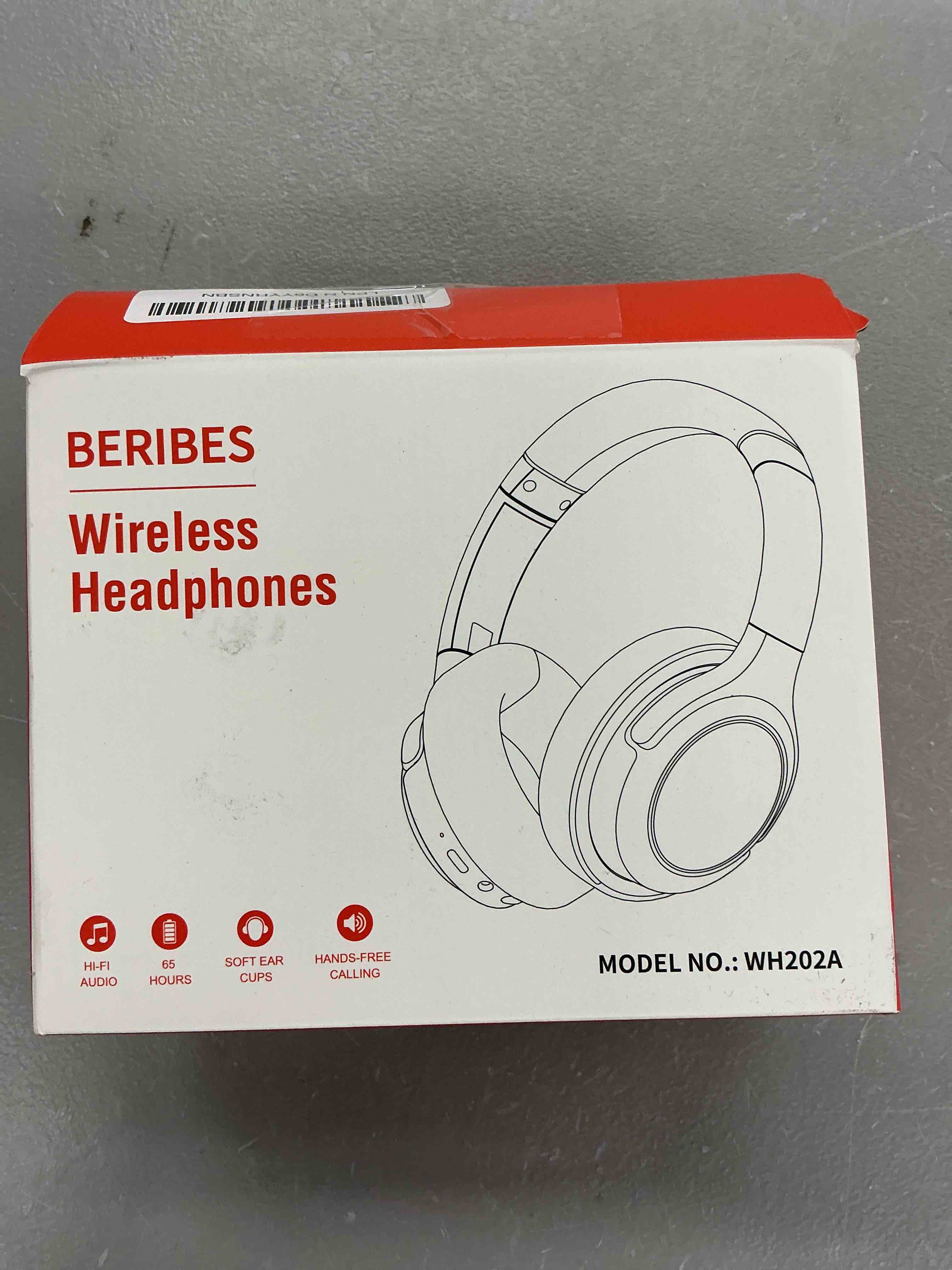 Condition photo showing Good Condition for beribes bluetooth headphones over ear, 65h playtime and 6 eq music modes wireless headphones with microphone, hifi stereo foldable lightweight headset, deep bass for home office cellphone pc ect. black