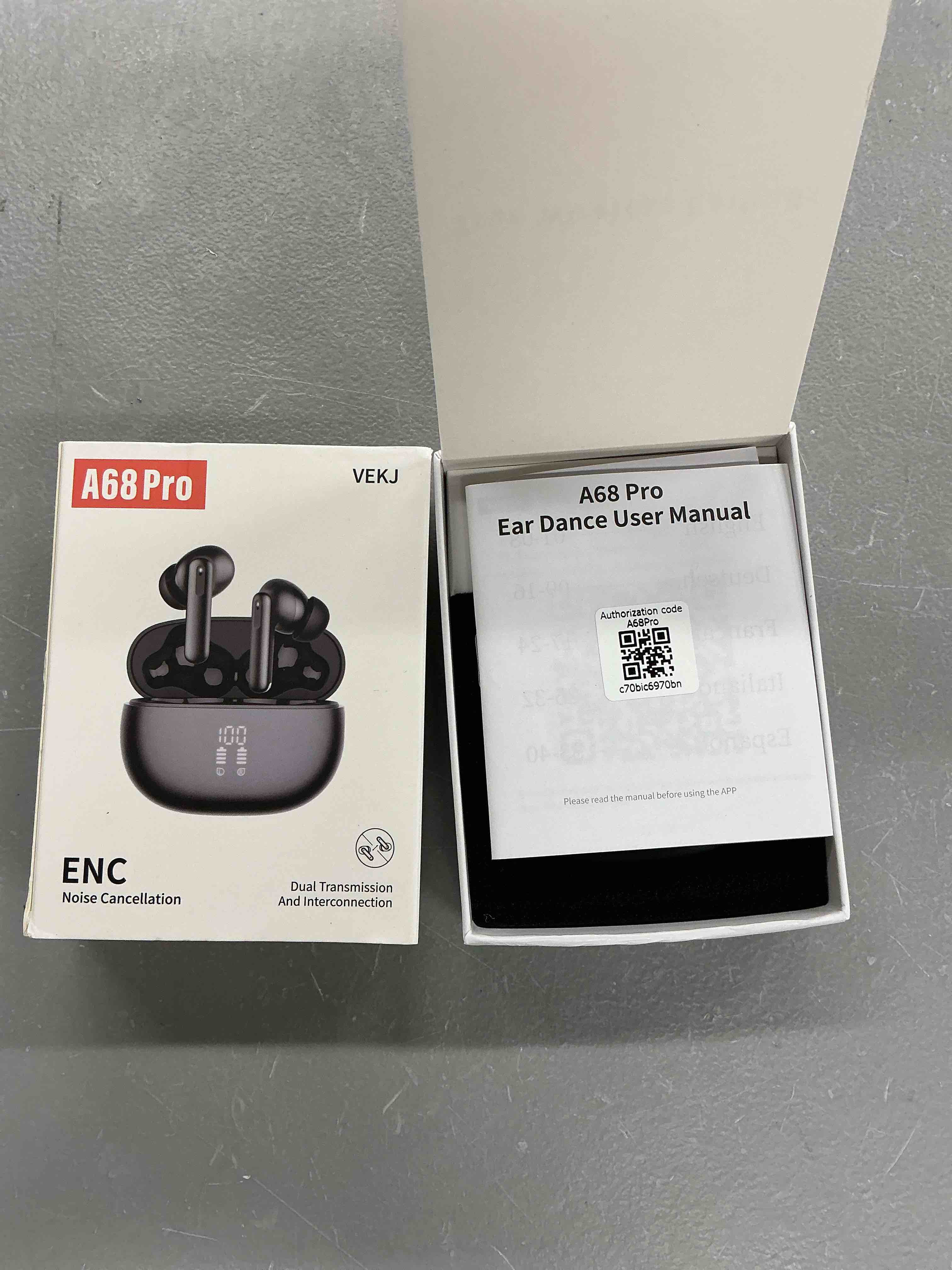 Condition photo showing New/Like New for wireless earbuds, bluetooth 5.4 headphones bass stereo, ear buds with noise cancelling mic, led display in ear earphones clear calls, ip7 waterproof bluetooth earbuds for phones/sports/laptop, black