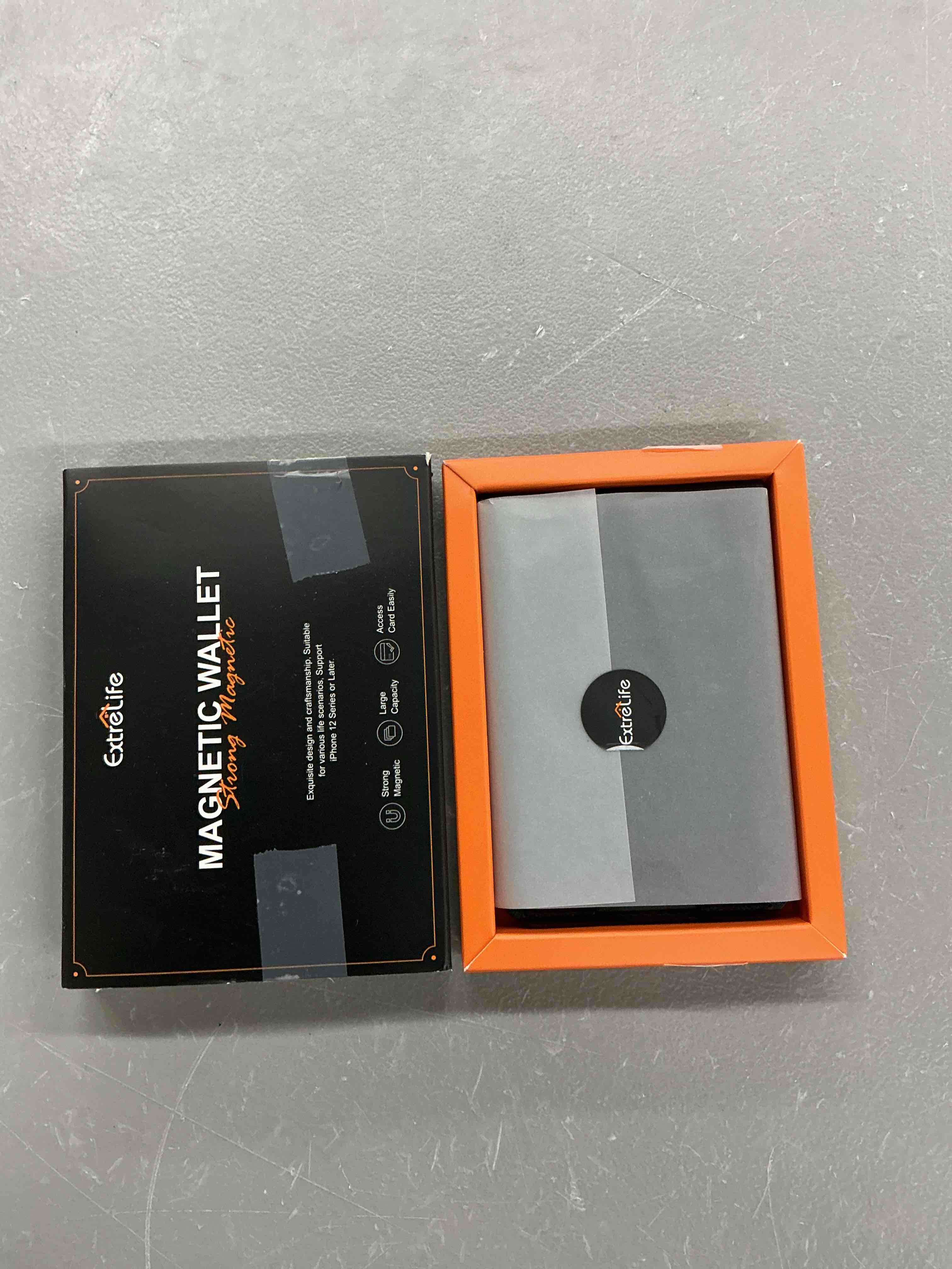 Condition photo showing New/Like New for extrelife for magsafe wallet with money clip, strongest magnetic wallet for iphone 17/16/15/14/13/12 series, adjustable stand, id window, 5 card holder, rfid blocking, not for 13/12 mini, black