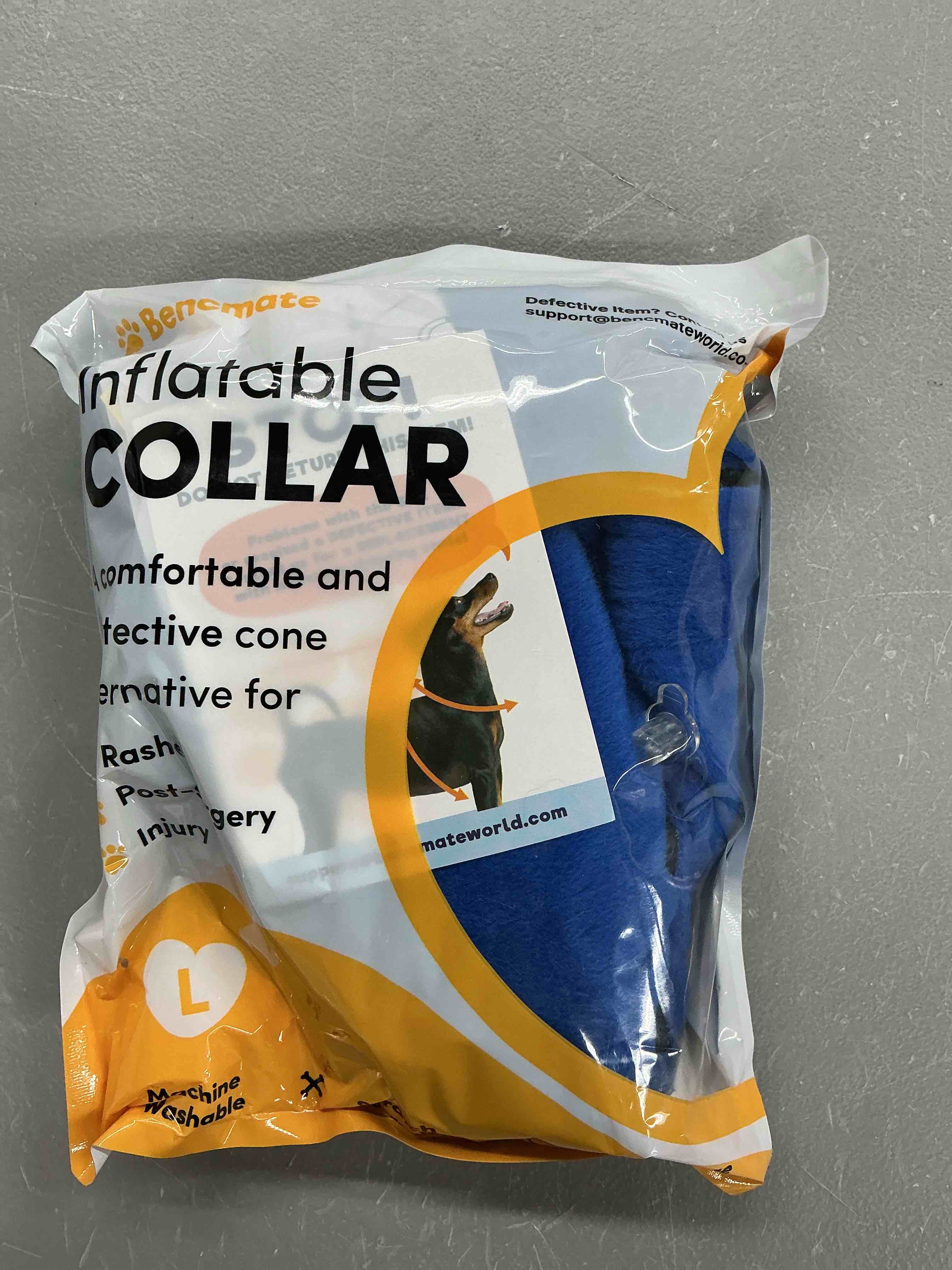 Condition photo showing Good Condition for bencmate protective inflatable collar for dogs and cats - soft pet recovery collar does not block vision e-collar (large, blue)