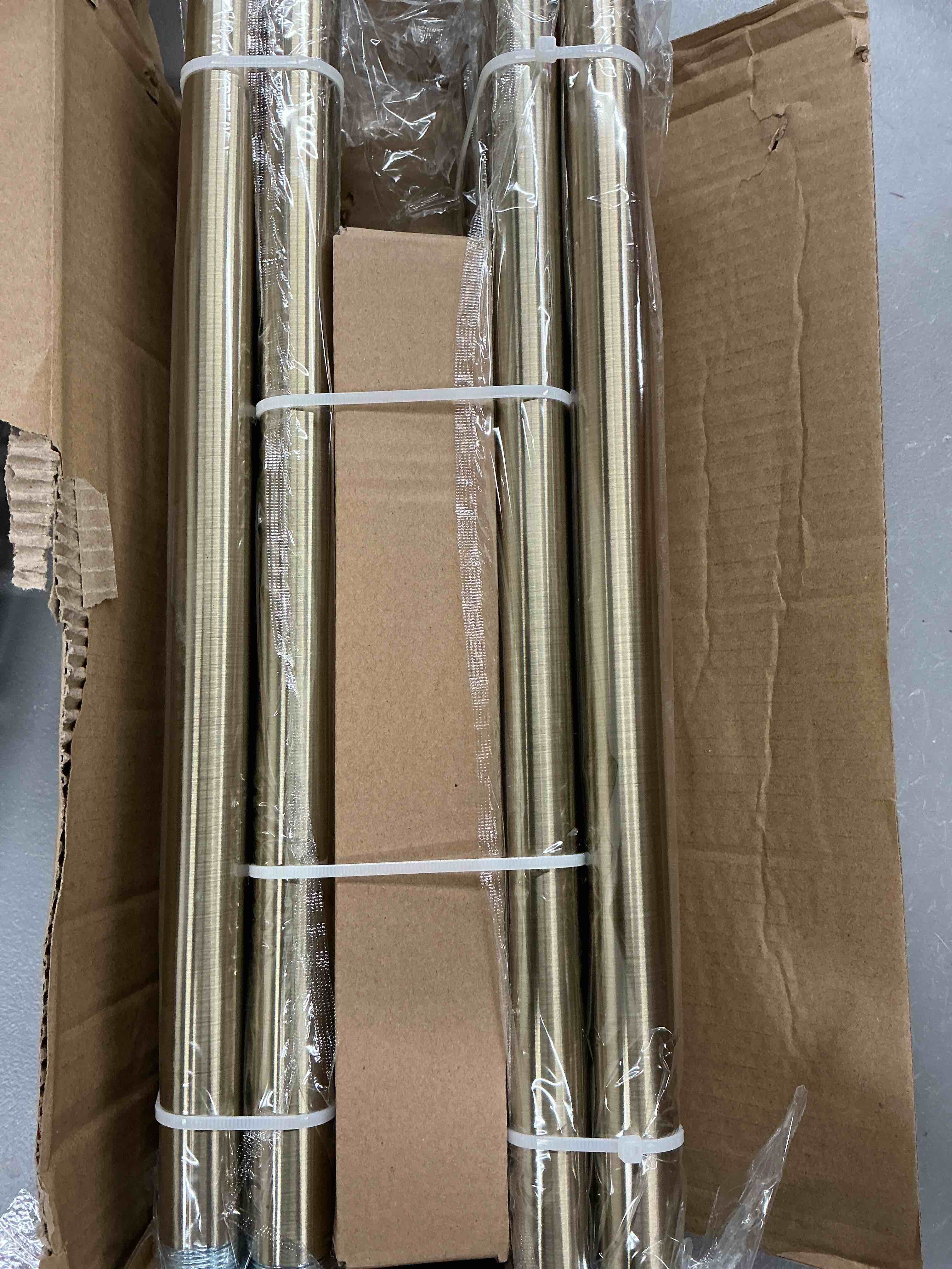 Condition photo showing New/Like New for lootkell 2 pack antique bronze curtain rods for windows 72 to 144 inches adjustable heavy duty 1" diameter window curtain rod with solid metal finials for outdoor farmhouse bedroom kitchen living room antique bronze 16"-150"|2 pack