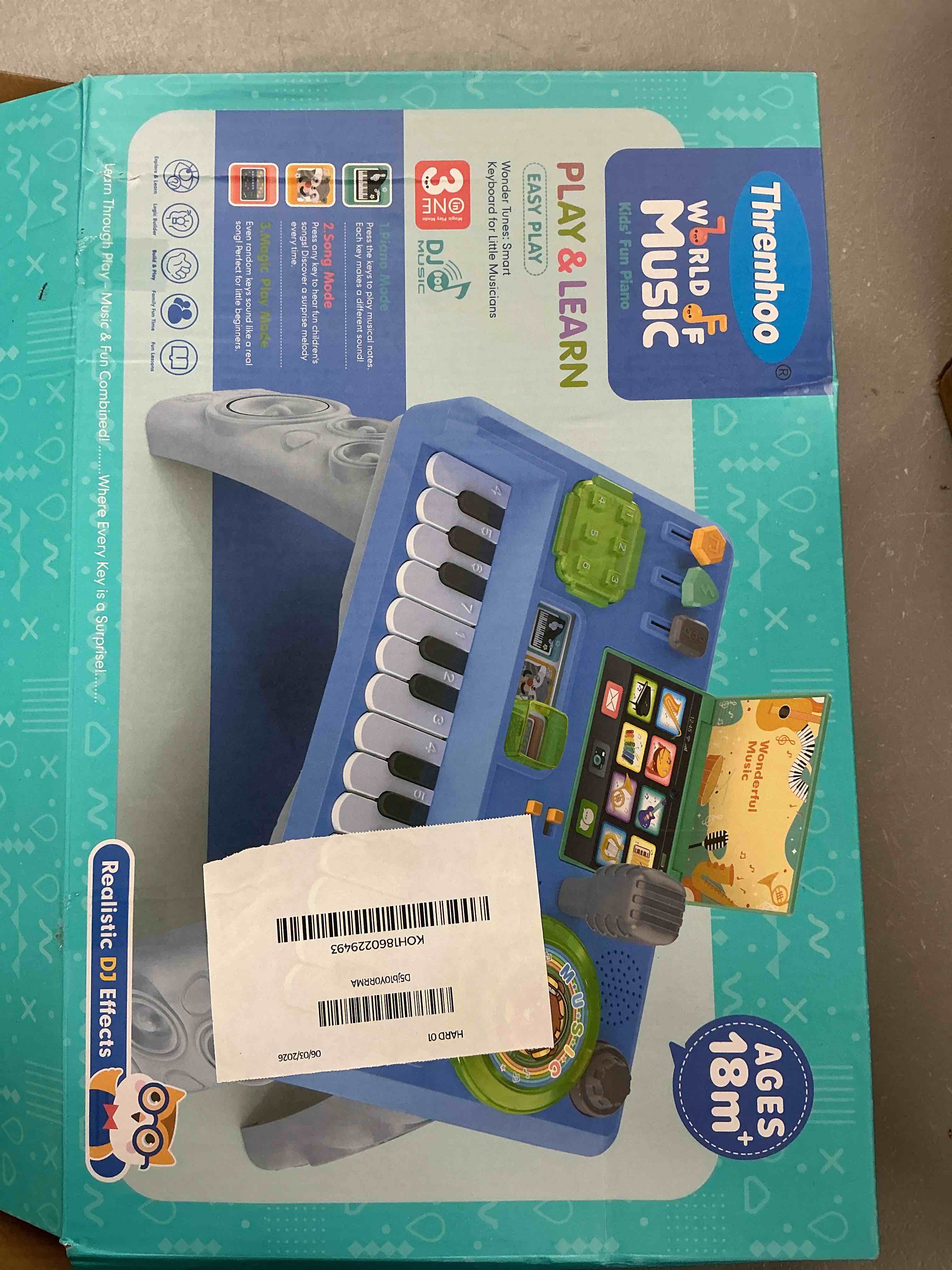 Condition photo showing New/Like New for baby dj activity table for toddlers 1-3, baby musical piano toys for 1 year old boy with music & light toddler learning educational infant toy 6-9-12-18 months for 1st one boy girl first birthday gift