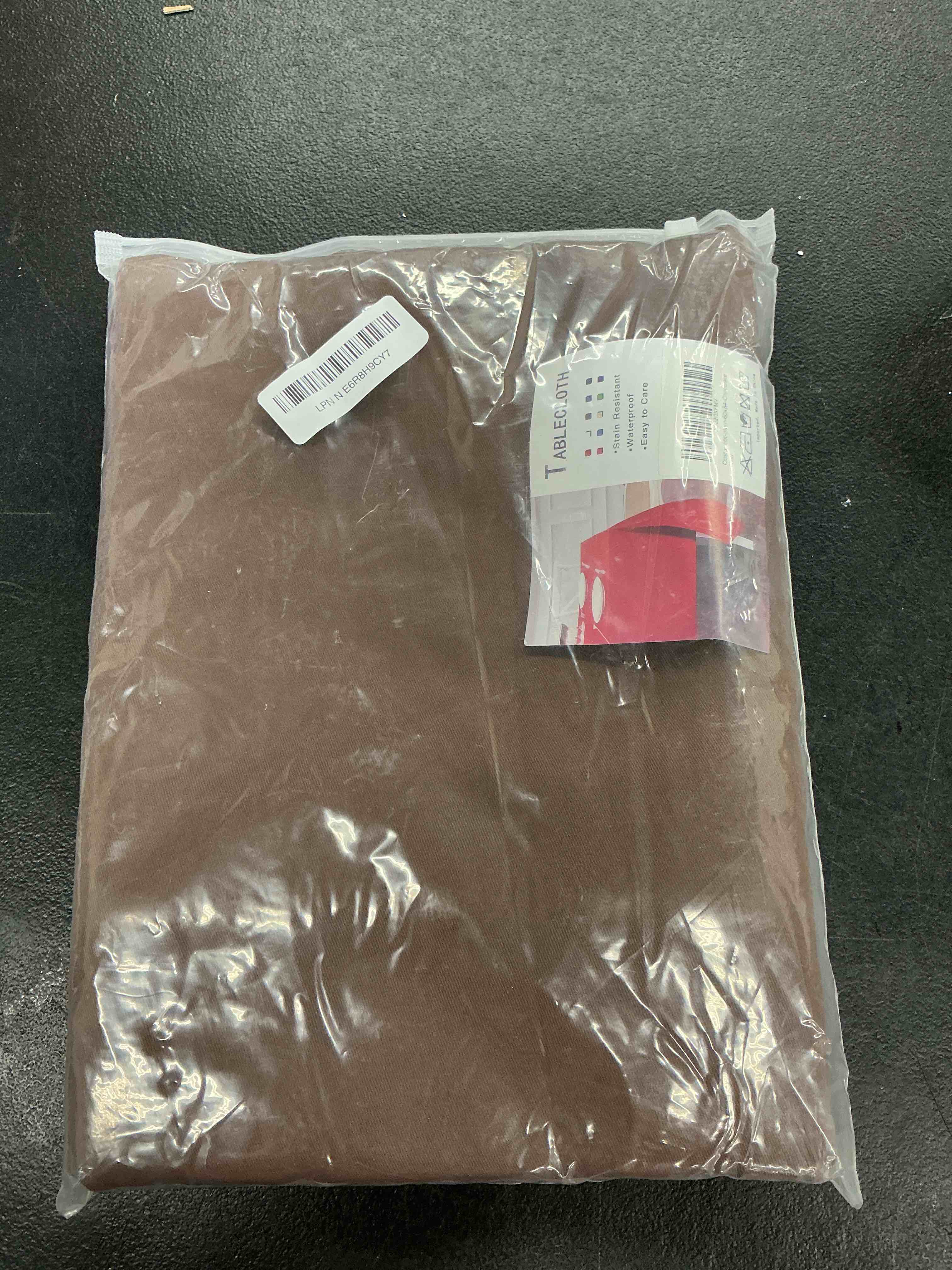 Condition photo showing Good Condition for obstal 210gsm rectangle table cloth - heavy duty water resistance microfiber tablecloth, decorative fabric table cover for outdoor and indoor use (chocolate, 60 x 84 inch) 84" x 60" (rectangular) chocolate