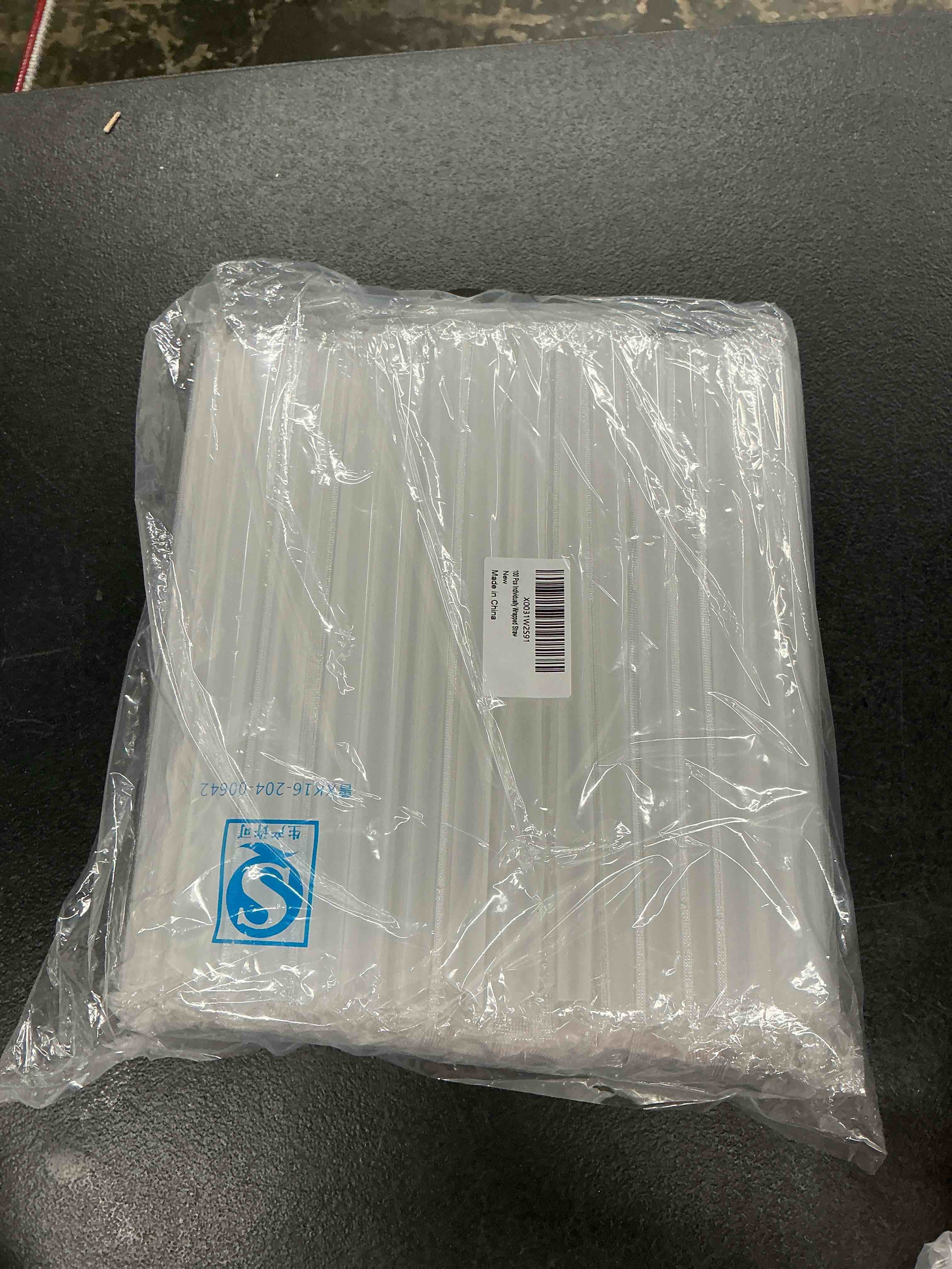 Condition photo showing Good Condition for 100 pcs clear boba straws jumbo smoothie straws,individually wrapped disposable plastic large wide-mouthed milkshake drinking straws(0.43" wide x 9.45" long) clear 100pcs