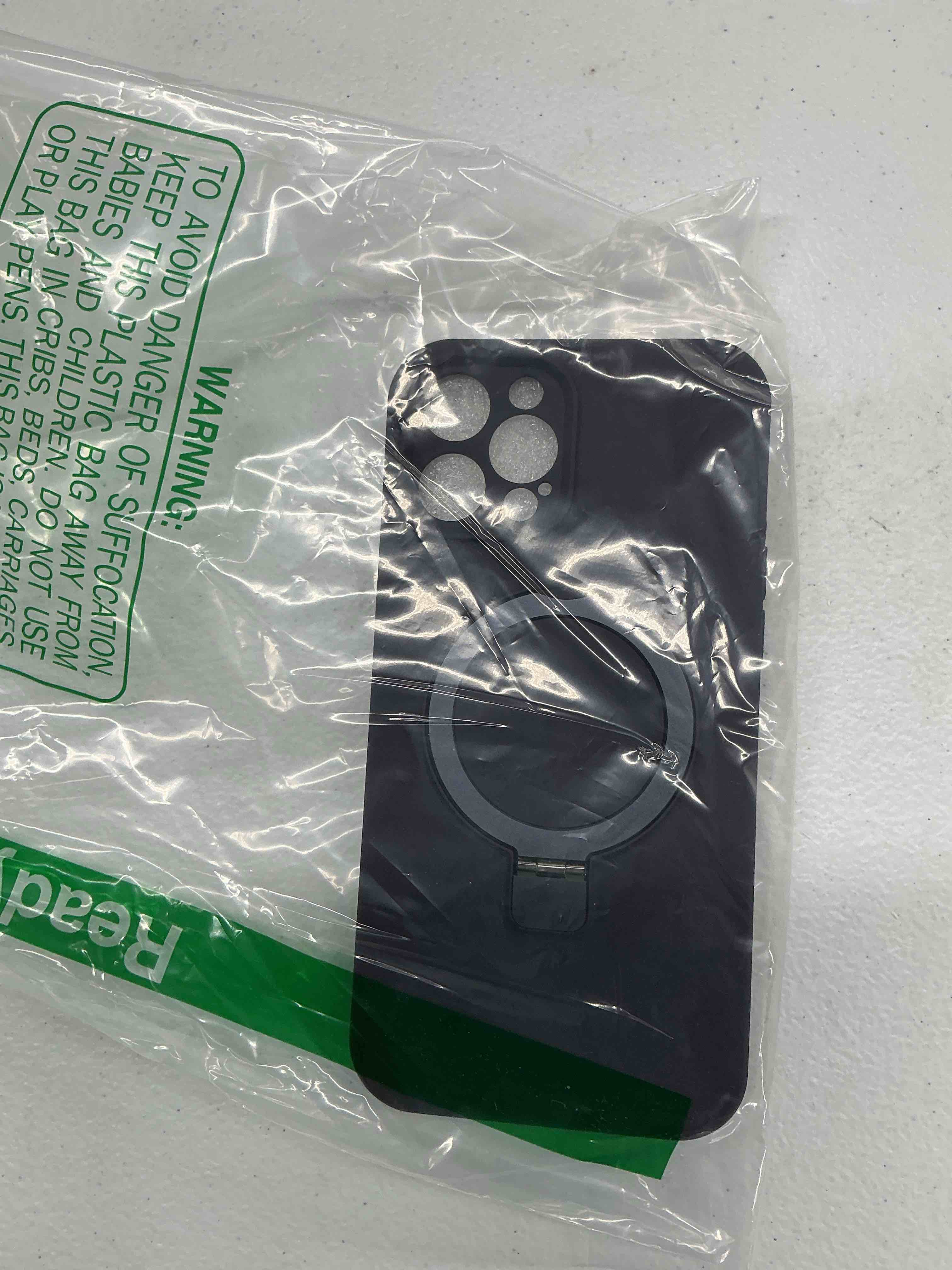 Condition photo showing Good Condition for compatible with iphone 12 pro max case stand, slim full camera protection liquid silicone phone case suitable for iphone 12 pro max compatible with magsafe ring magnetic kickstand, purple iphone 12 pro max 6.7" dark purple