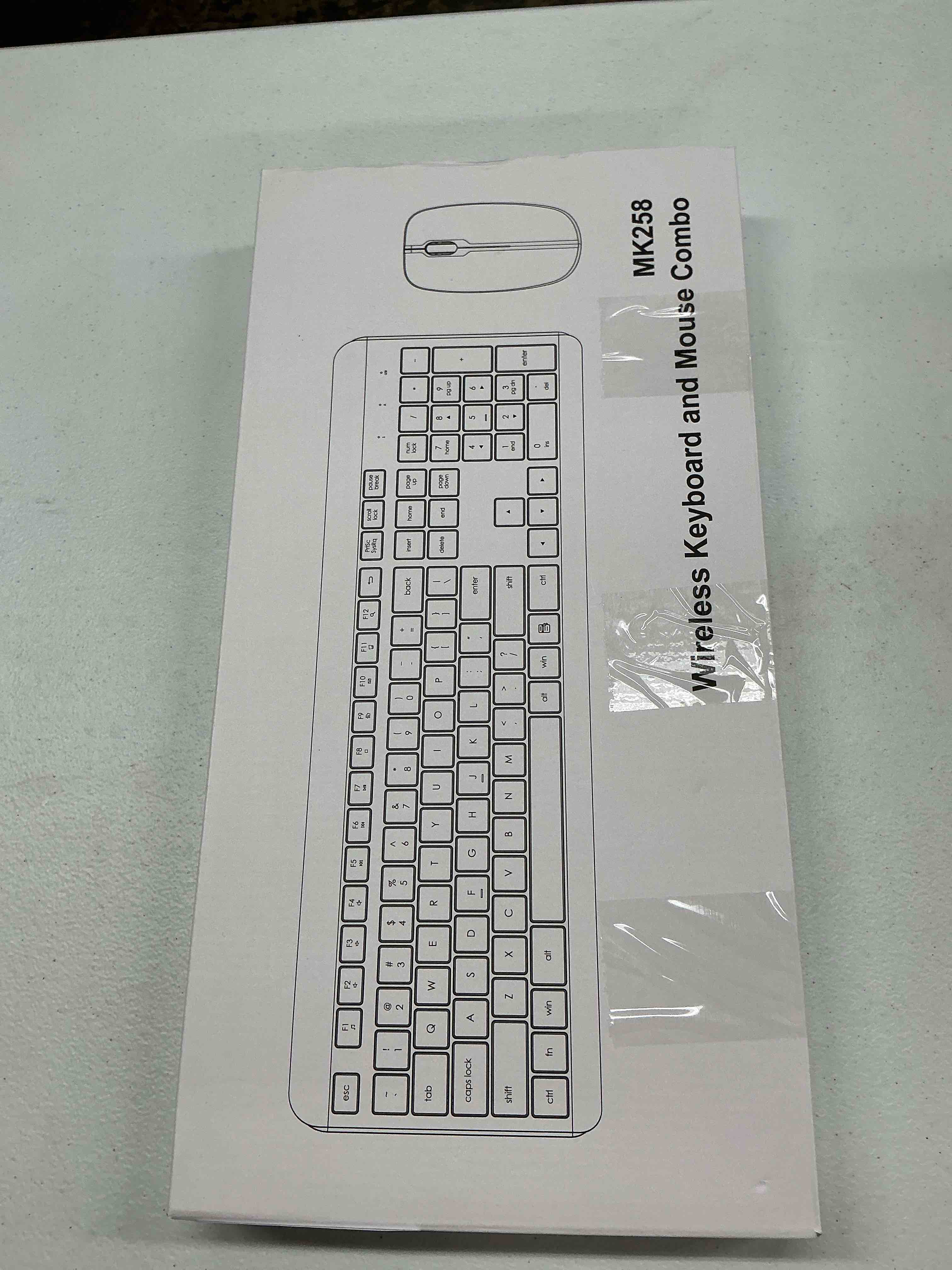 Condition photo showing Good Condition for wireless keyboard and mouse combo, full-size silent ergonomic keyboard and optical mouse, long battery life, 2.4ghz lag-free cordless mice keyboard for computer, mac, laptop, pc, windows black