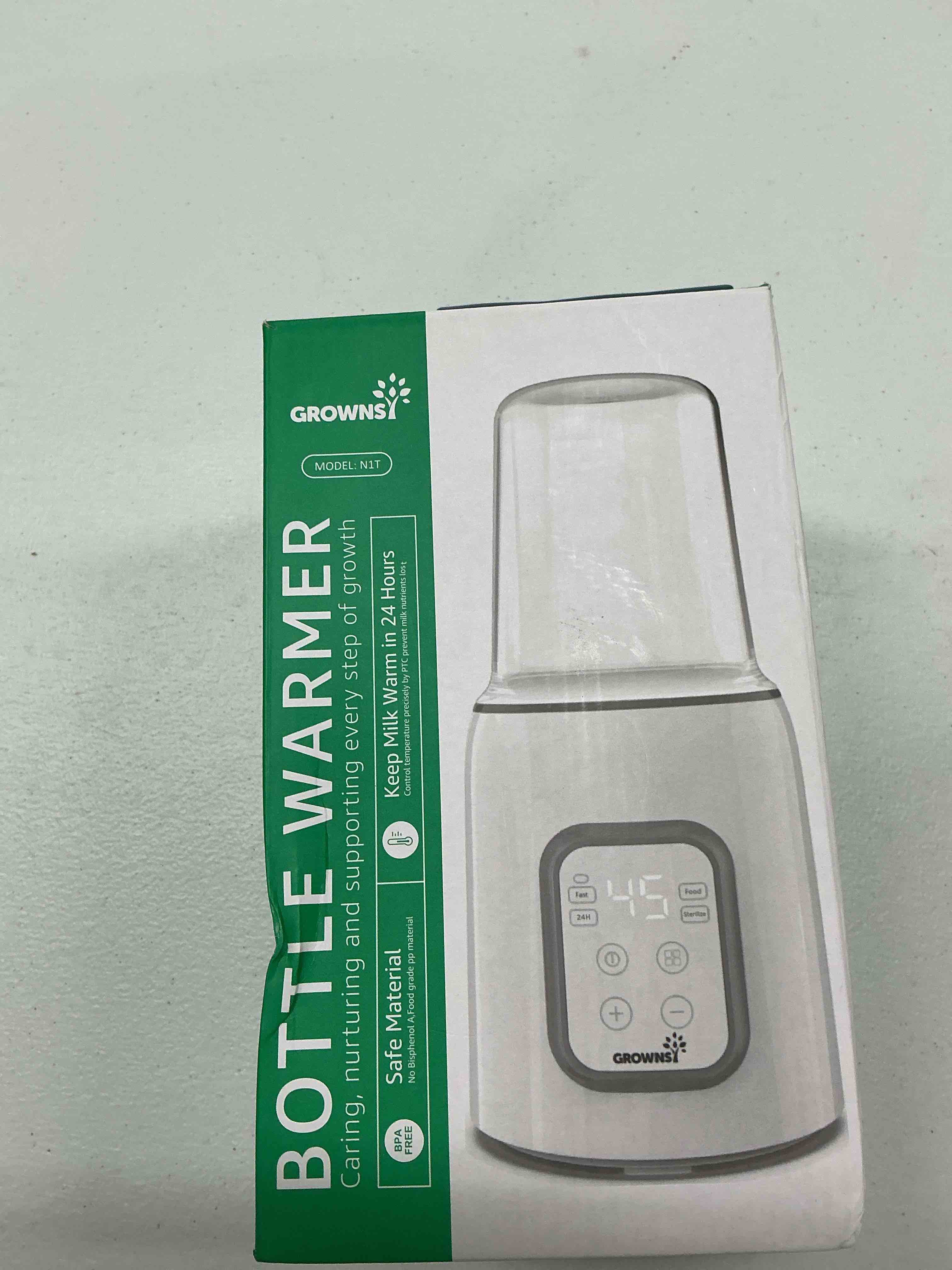 Condition photo showing Good Condition for bottle warmer, grownsy 8-in-1 fast baby bottle warmer with timer, safe for breastmilk nutrients, accurate temperature control, with defrost, sterili-zing, keep warm, heats baby food & bottles gray
