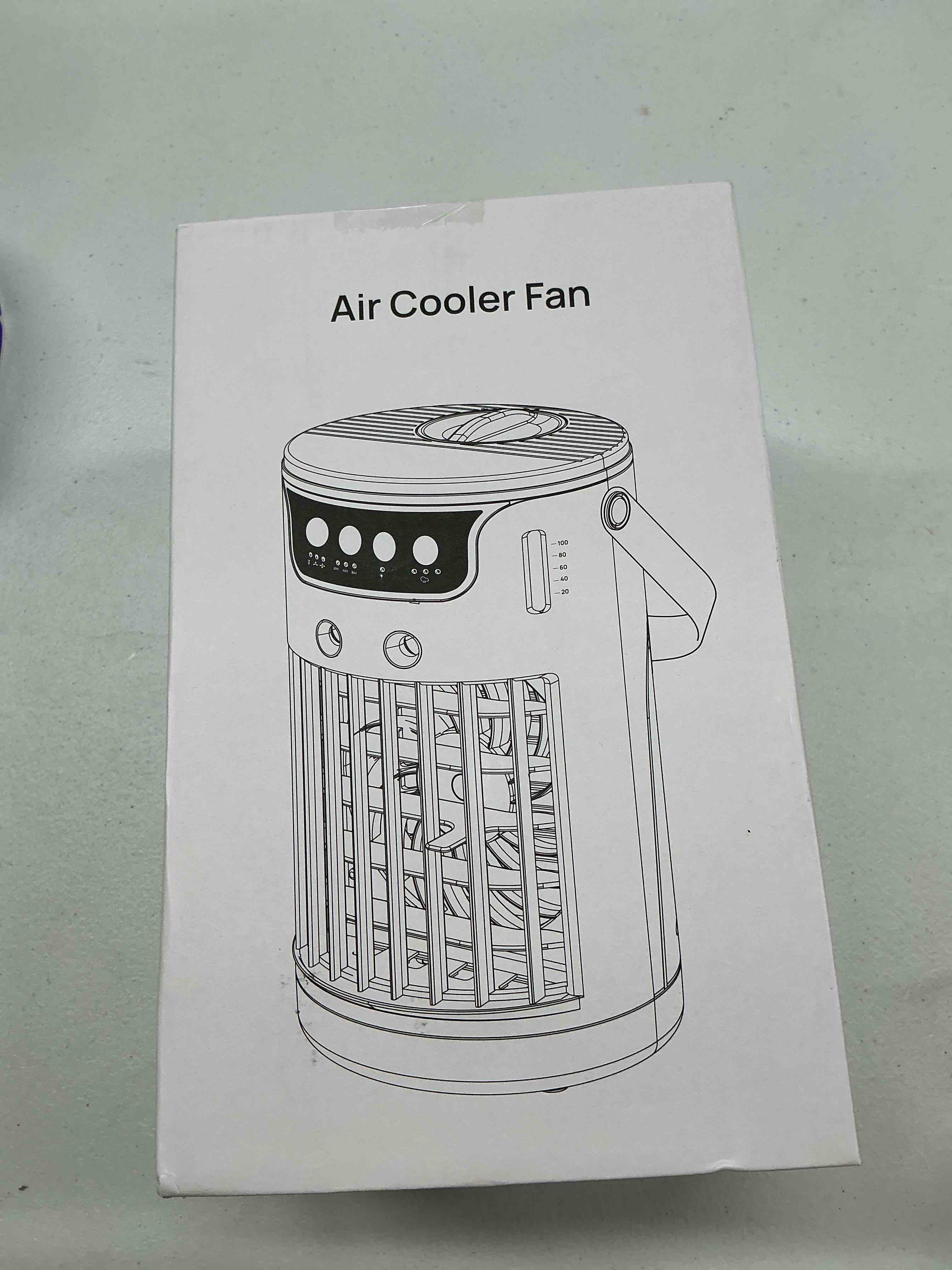 Condition photo showing Good Condition for portable air conditioners, ac fan mini evaporative air cooler 1200ml with ice cooling mist personal air conditioner quiet for bedroom, home office desk and car camping