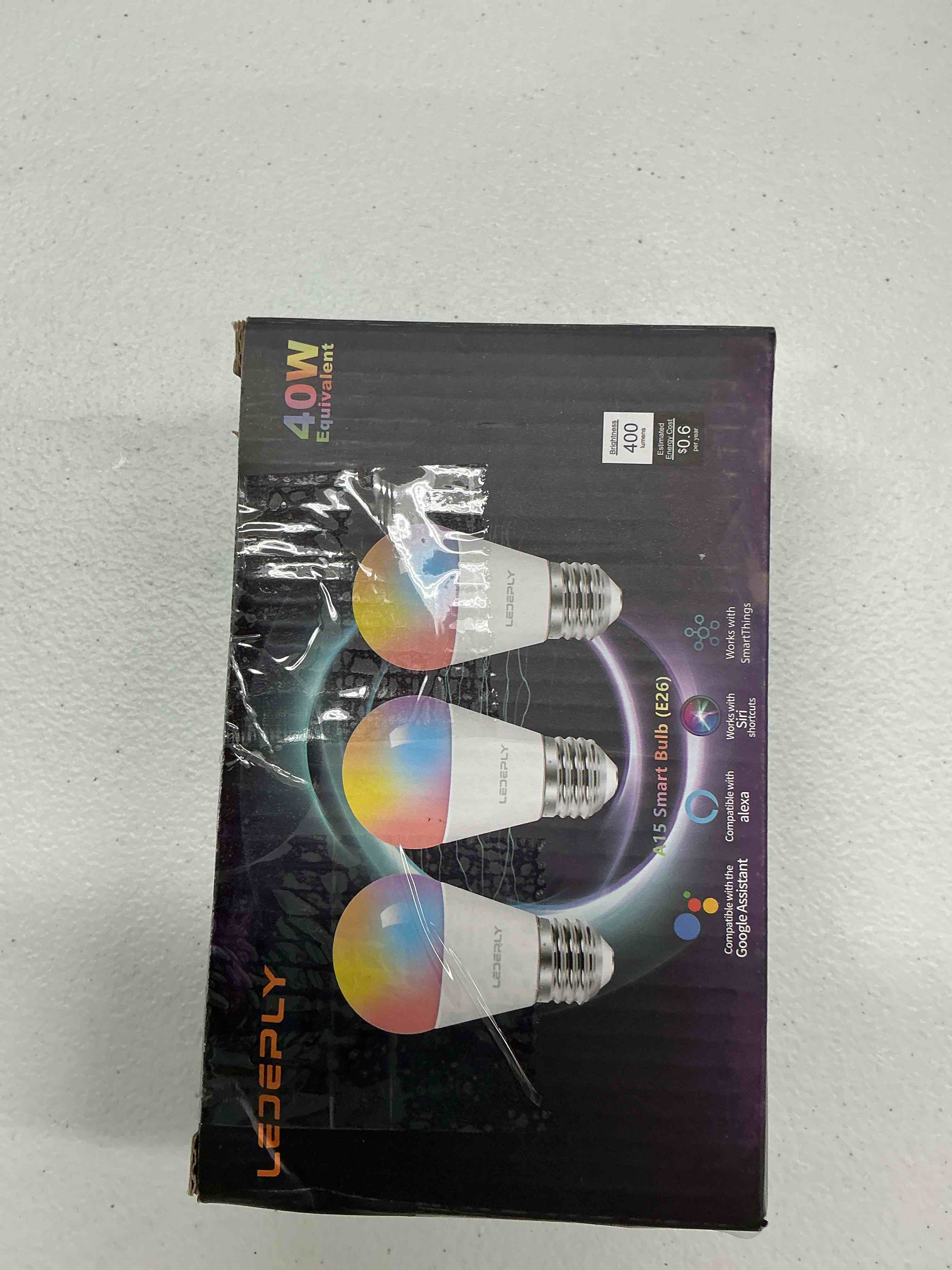 Condition photo showing Good Condition for a15 led smart bulb, compatible with alexa, google home, e26, 5w=40w, color changing, dimmable wifi light bulbs, 2.4ghz wifi only, no hub required, 3 pack 3 count (pack of 1)
