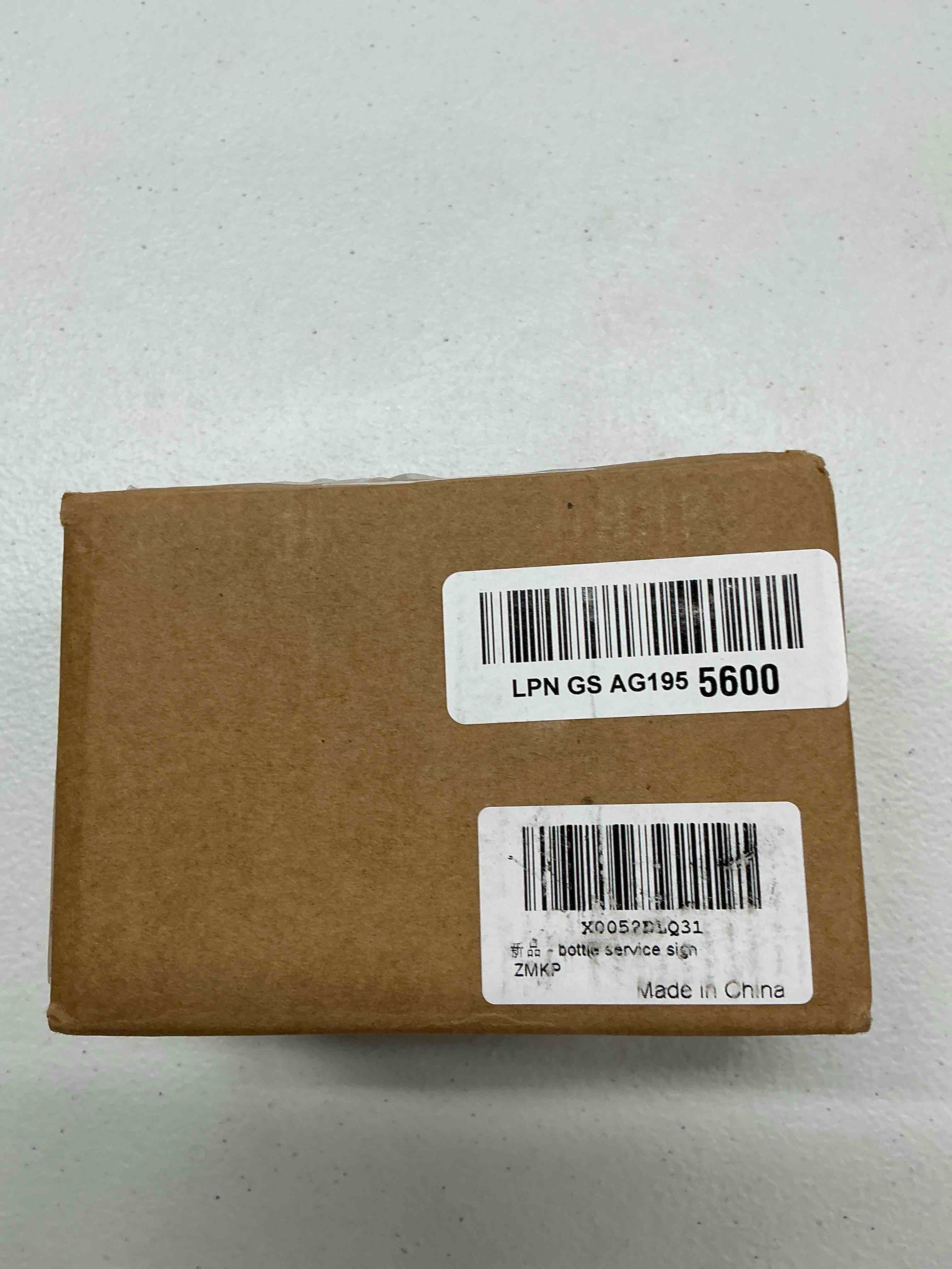 Condition photo showing Good Condition for 3 sets bottle service sign replacement cards with storage box — 2 complete letter sets (a-z) + 1 number set (0-9), 3×2 inch acrylic inserts for led vip nightclub club bar party display, no sign board