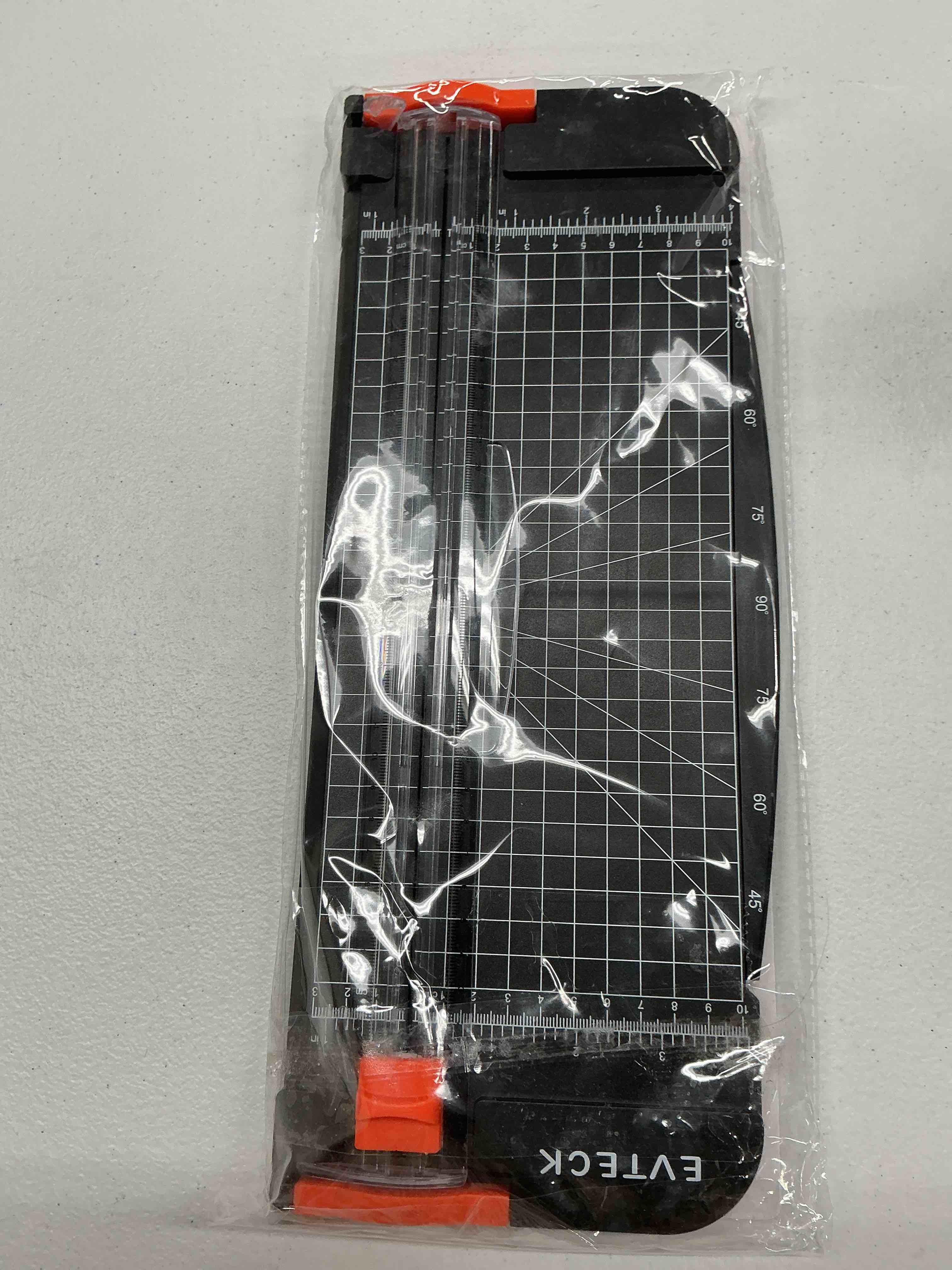 Condition photo showing Good Condition for evteck paper cutter 12 inch paper trimmer slider crafting scrapbooking supplies for a4 vinyl photo cardstock with security blade and foldable ruler black