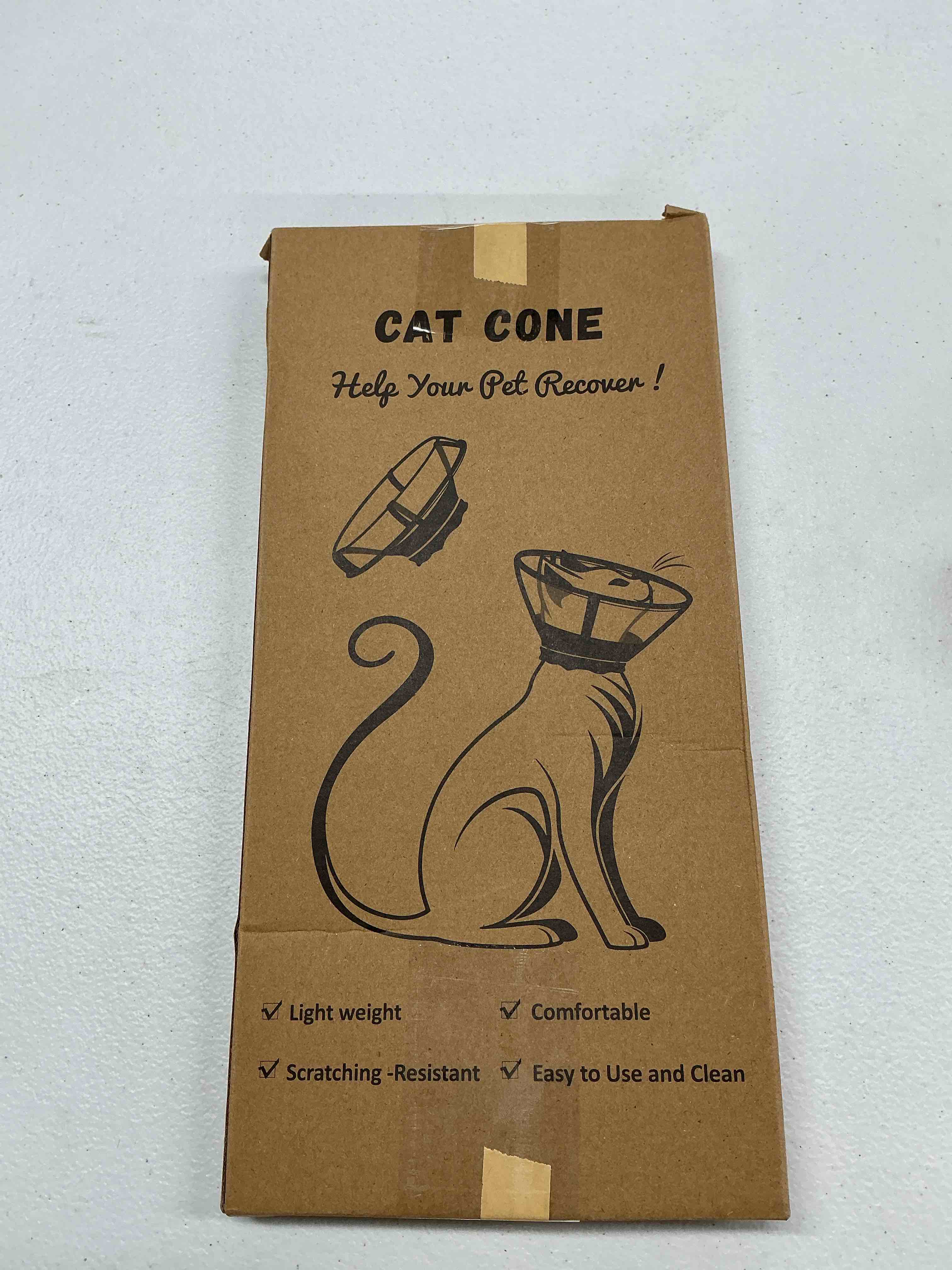 Condition photo showing Good Condition for cat cone collar soft: comfortable waterproof mesh recovery cone after surgery to stop licking and scratch, alternative to plastic elizabeth head/neck cone blue m