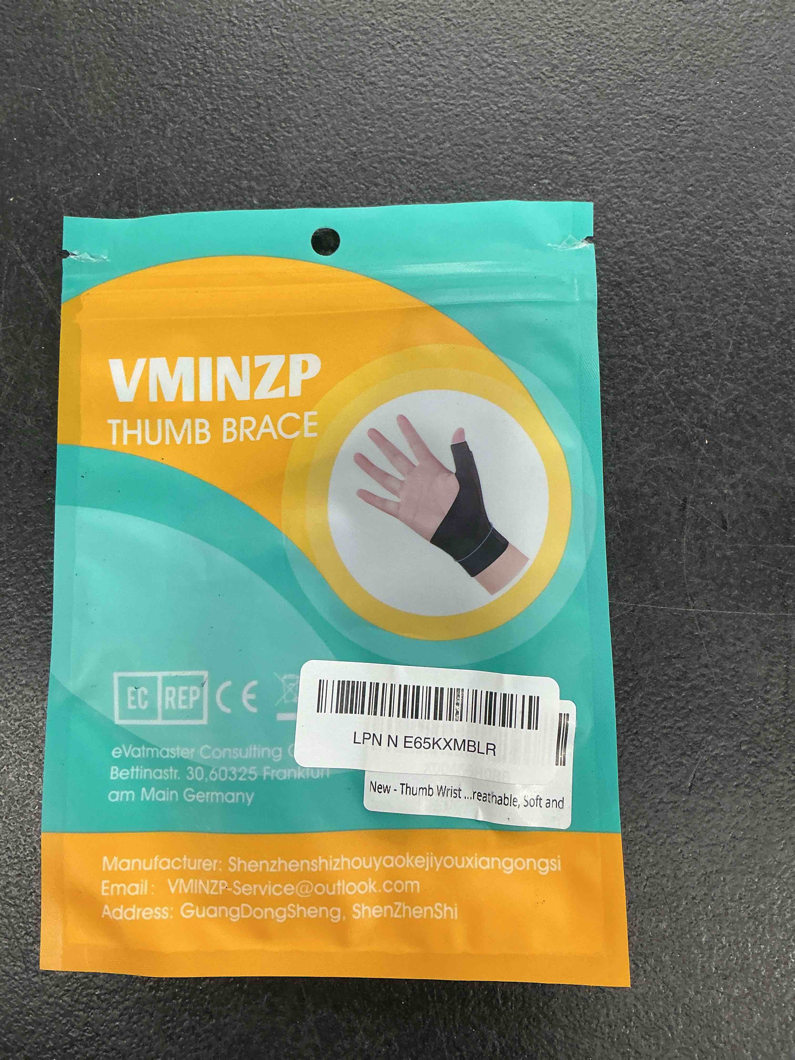 Condition photo showing Good Condition for thumb wrist brace compression stabilizer thumb support spica splint for carpal tunnel, arthritis, tendonitis and tfcc pain relief - women & men - fits left or right hand - breathable, soft large