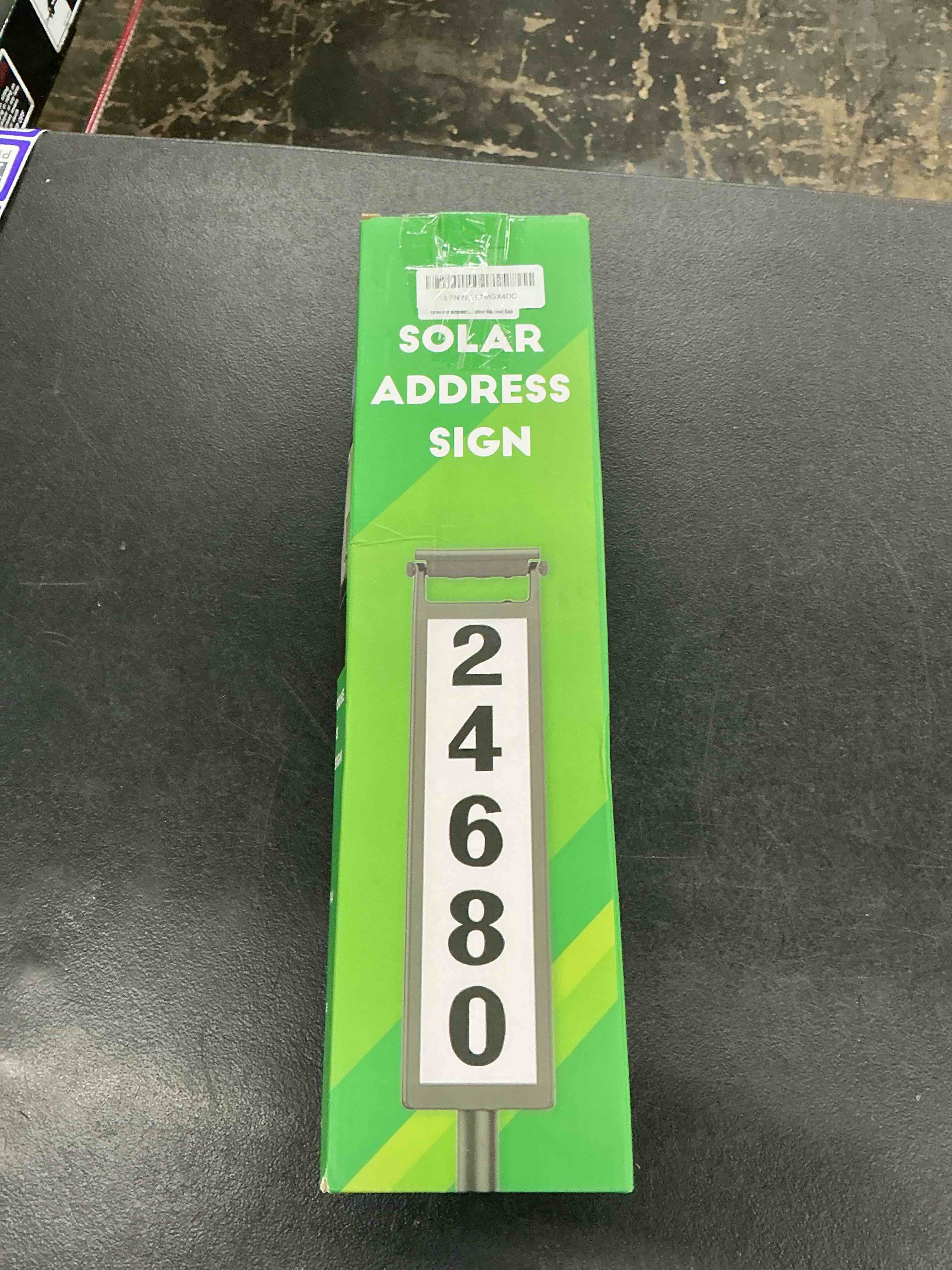 Condition photo showing Good Condition for eyrosa solar illuminated led lighted address sign, house numbers for outside yard home, numbers plaque outdoor waterproof, black