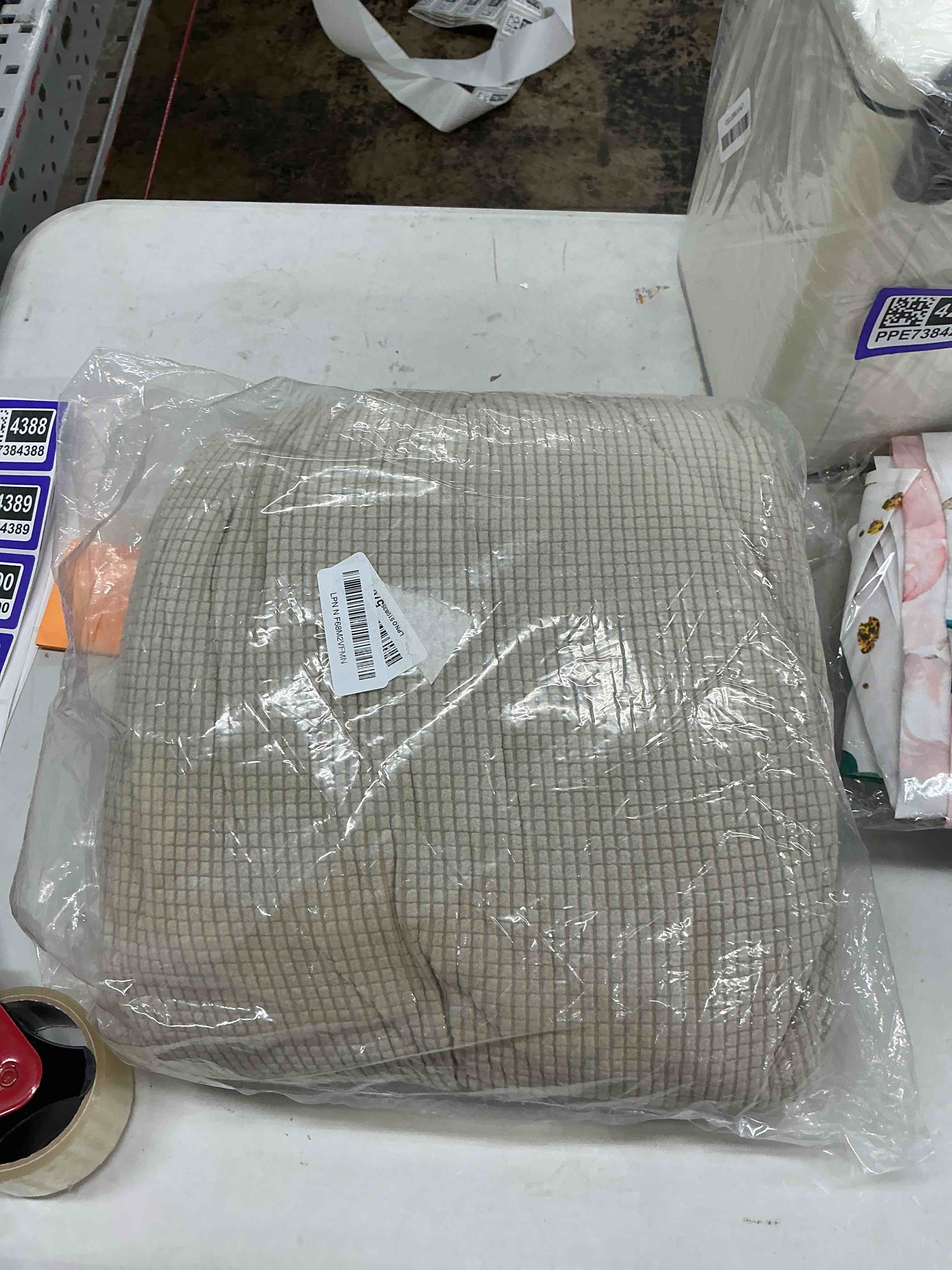 Condition photo showing Good Condition for princedeco t cushion sofa slipcover 4 pieces sofa covers for t cushion couch soft sofa slip covers furniture protector with 3 individual t shape seat covers (70"-88"), island fossi 3 cushion sofa island fossi