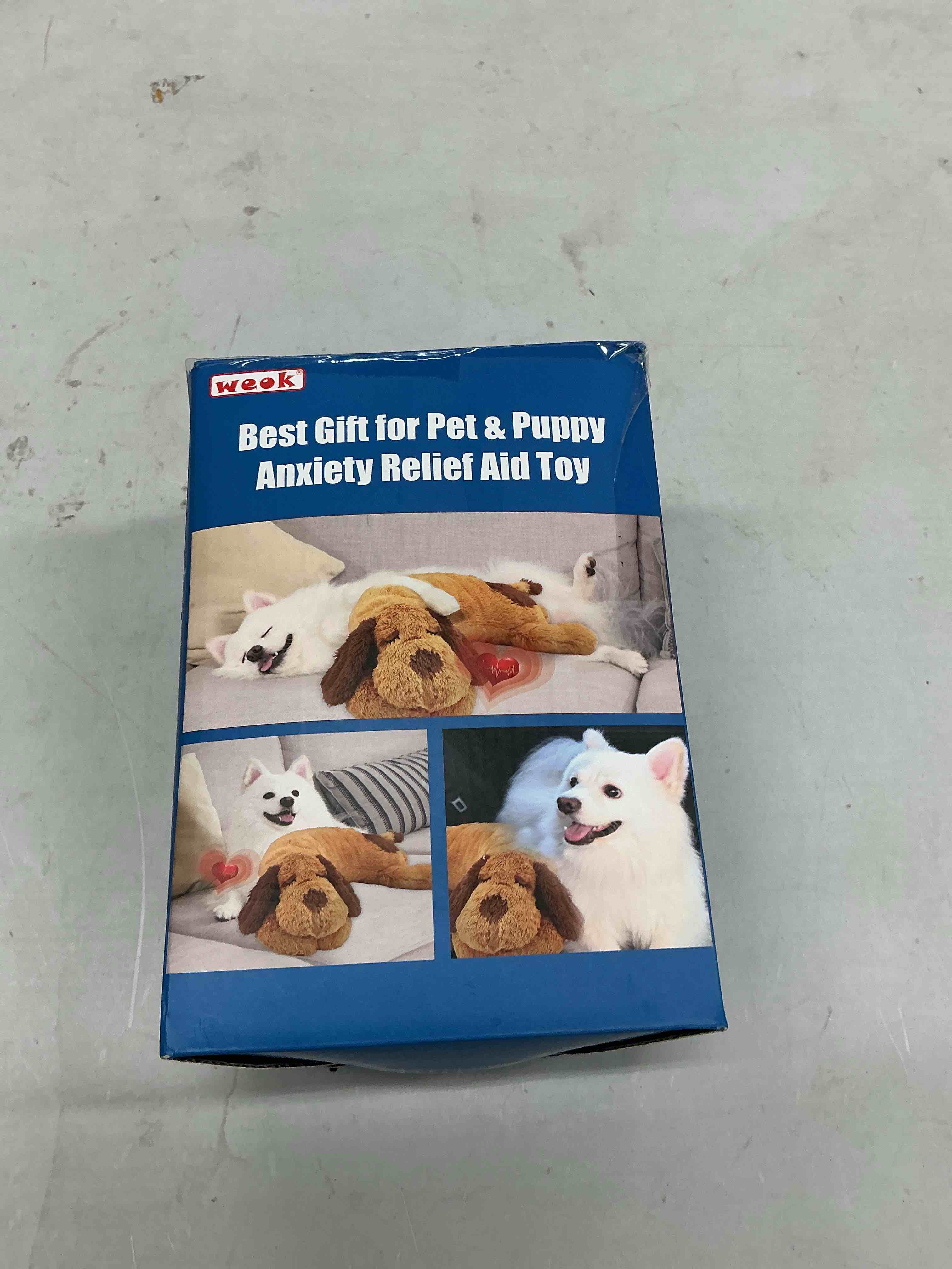 Condition photo showing Good Condition for weok heartbeat puppy toy, comfort cuddler pillow, dog anxiety relief calming aid,heartbeat stuffed toy for dogs,puppy heartbeat toy sleep aid,dog heartbeat toy for pet brown1