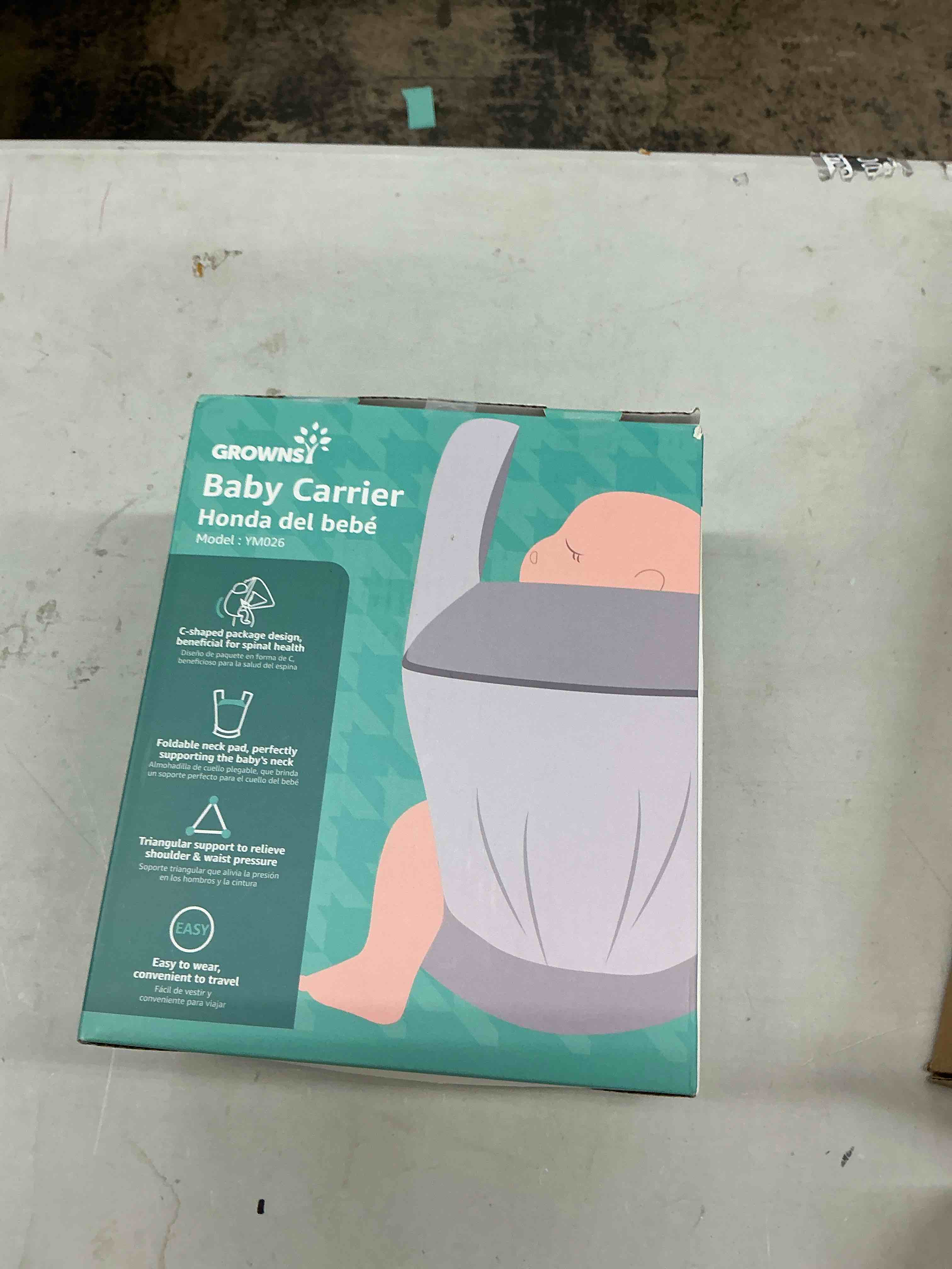 Condition photo showing Good Condition for grownsy baby carrier newborn to toddler, lightweight ergonomic 7-44 lbs newborn carrier with head support, easy to wear hands free infant carrier for 0-36 months, beige houndstooth