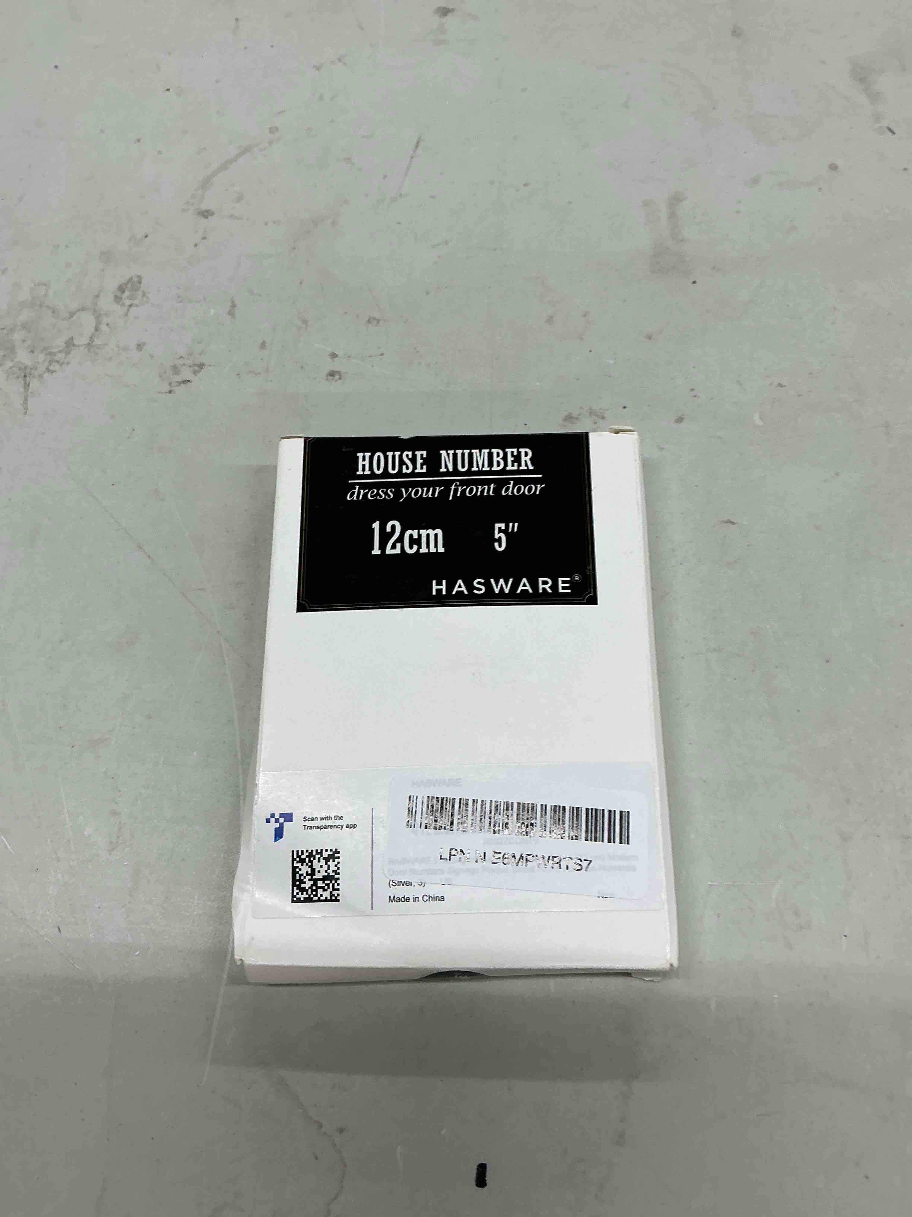 Condition photo showing New/Like New for hasware floating house number sign: 5 inch modern door signage - striking for street home address numerals (3, silver) 3 silver