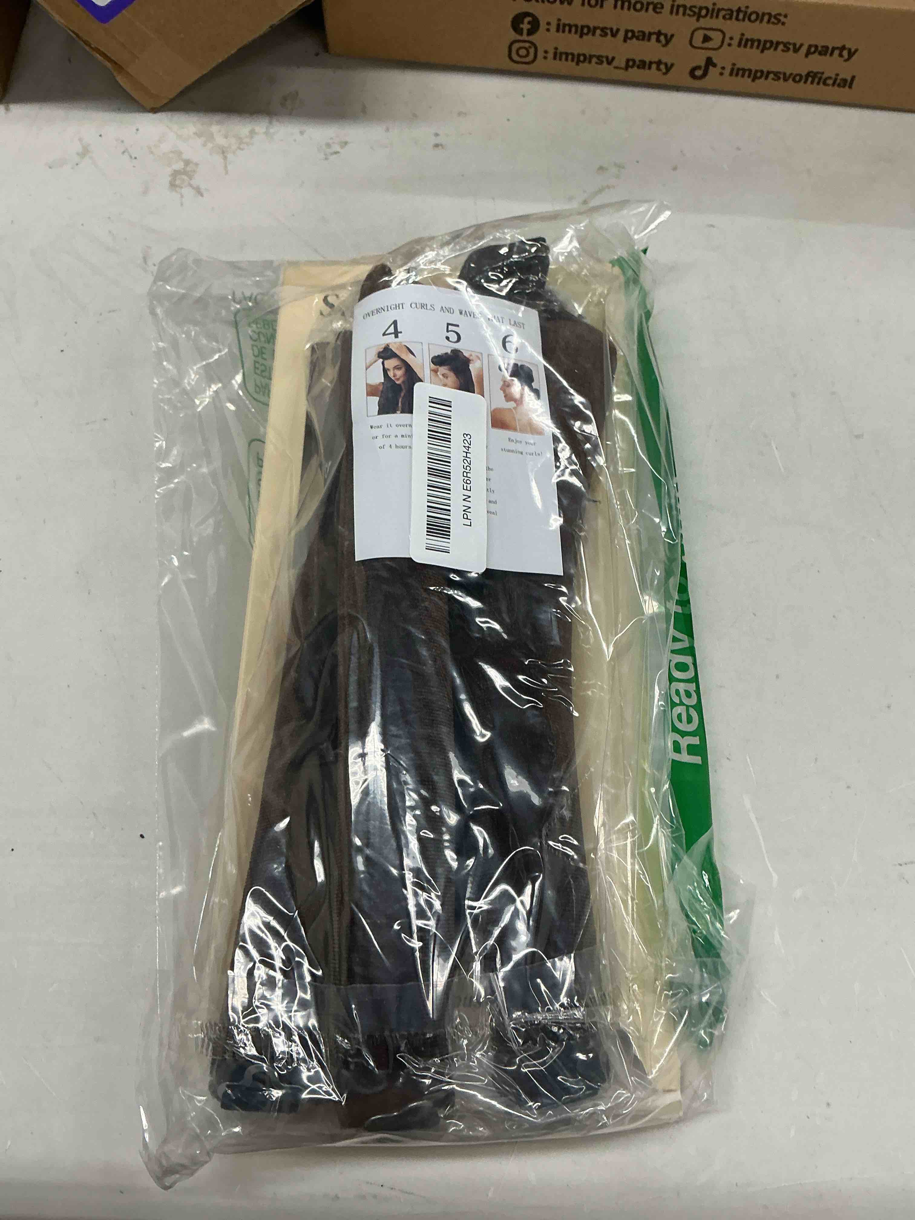 Condition photo showing Good Condition for seritant heatless curls overnight with satin head scarf, velvet hair rollers for blowout look, no heat curling rod for long thick hair, soft sleep in flexi rods brown