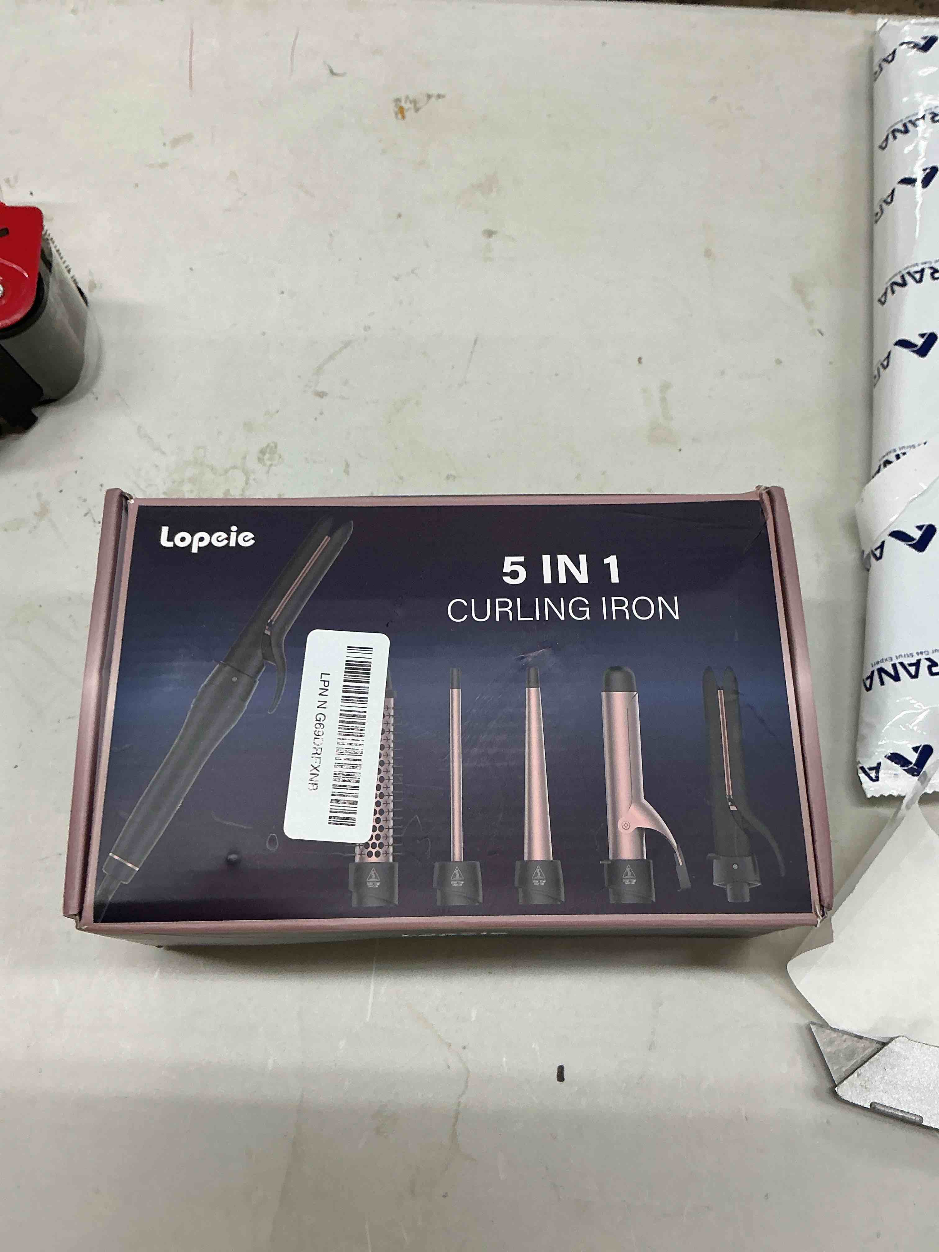 Condition photo showing Good Condition for lopeie 5 in 1 curling iron with thermal brush and 4 interchangeable ceramic barrels(1/2 to 1 1/2 inch), curling wand set with flat iron, fast heating, dual voltage hair curler, mothers day gifts curling iron (1/2"-1 1/2") rose gold