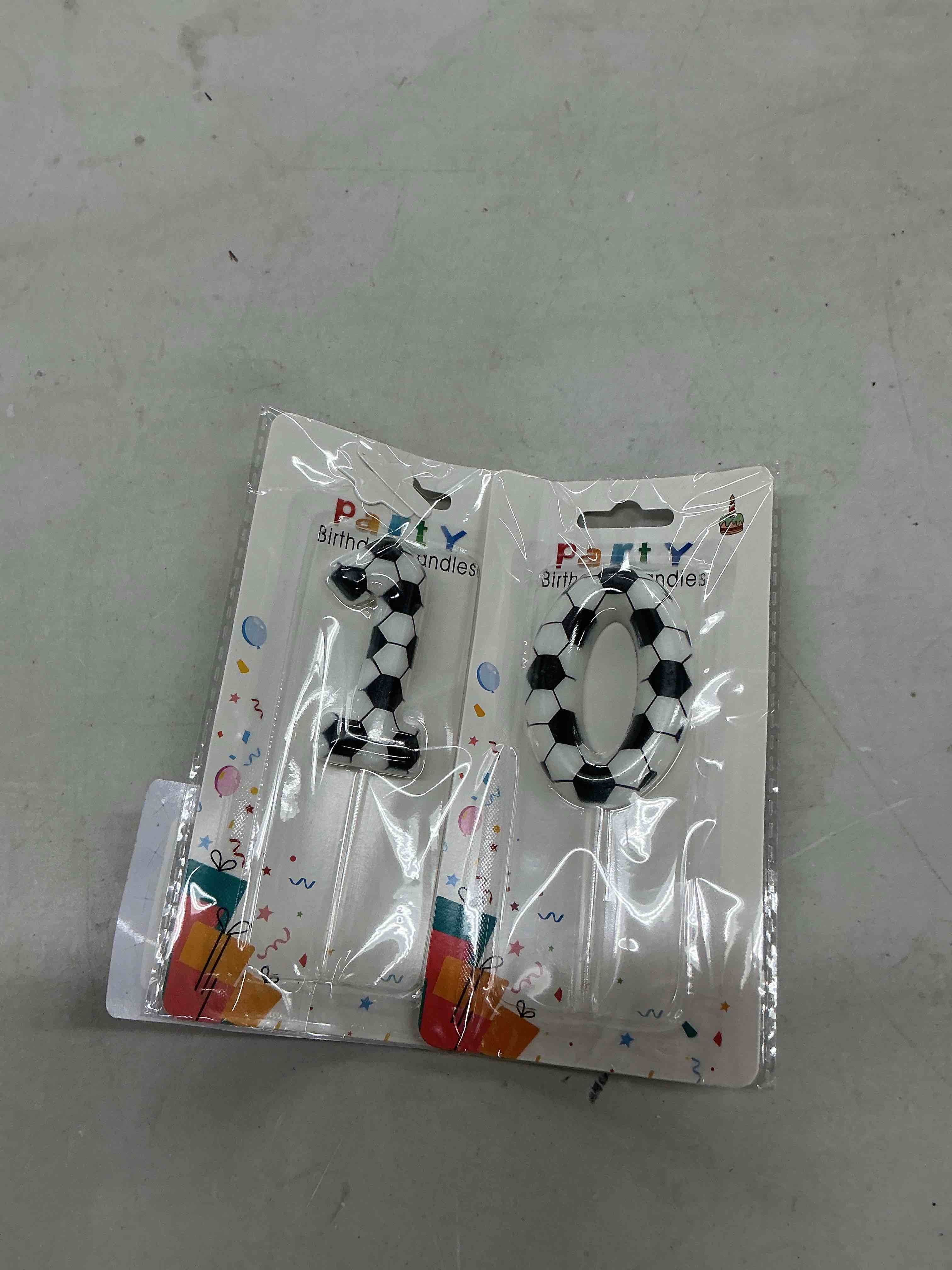 Condition photo showing New/Like New for soccer birthday candles 10th soccer themed birthday party decorations, football birthday cake candles for boys girls kids sport-theme party supplies