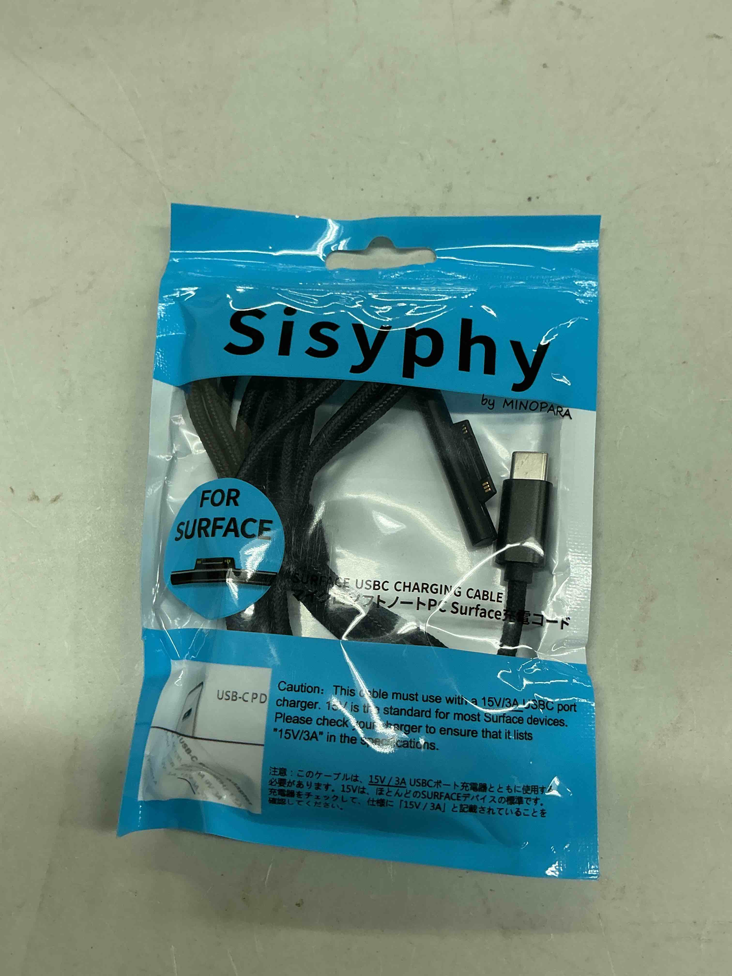 Condition photo showing New/Like New for sisyphy surface connect to usb c charging cable for microsoft surface pro | 6ft nylon braided, usb-c charger cord for surface pro 12/11/10/7/6/5/4/3 laptop/go, requires 45w+ pd charger, charging only 6ft nylon black