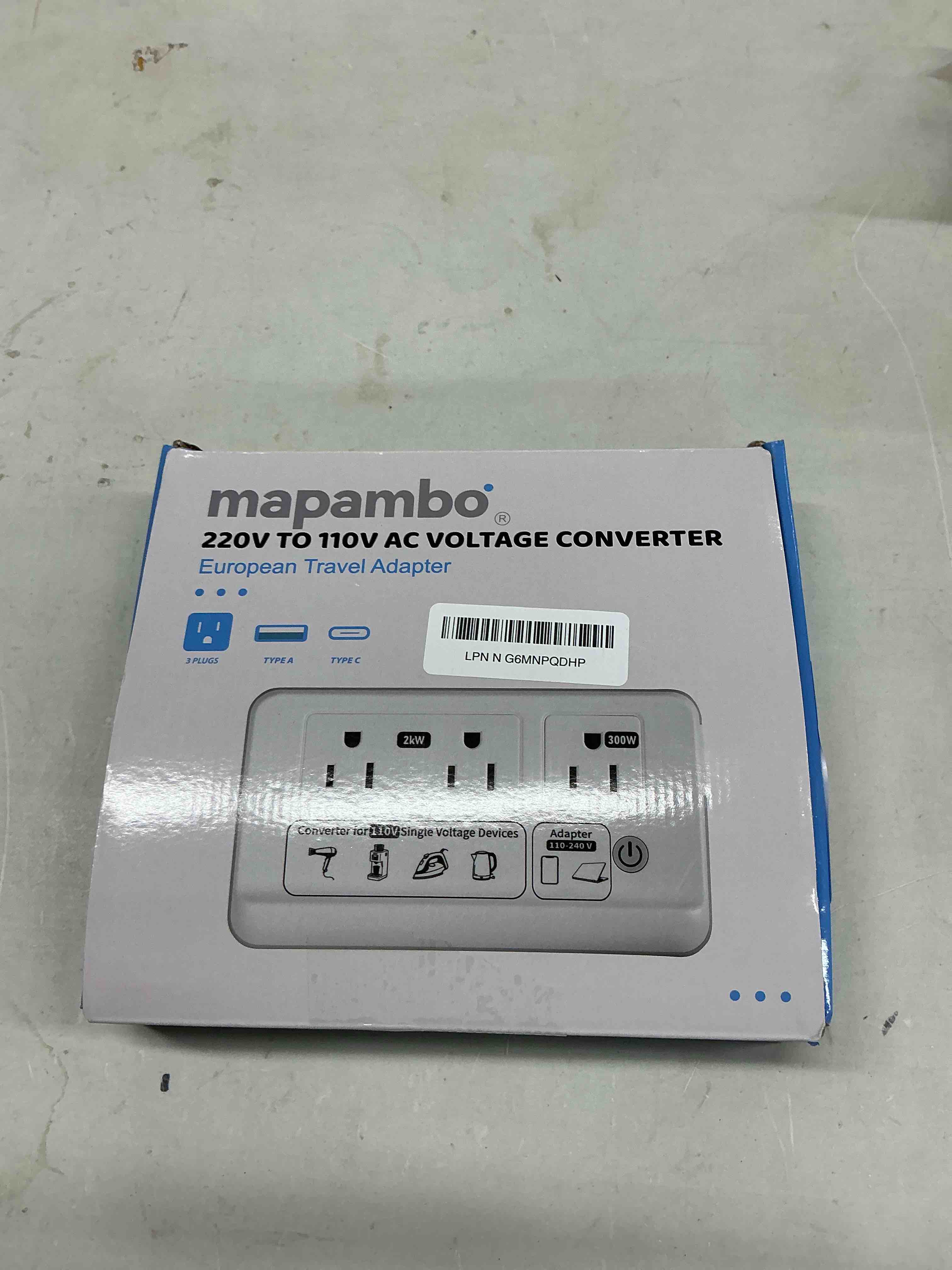 Condition photo showing Good Condition for mapambo 2000w voltage converter us to europe, 7 in 1 converter for european travel for hair dryer, kettles, coffee makers and etc. 220v to 110v converter for international travels (white)