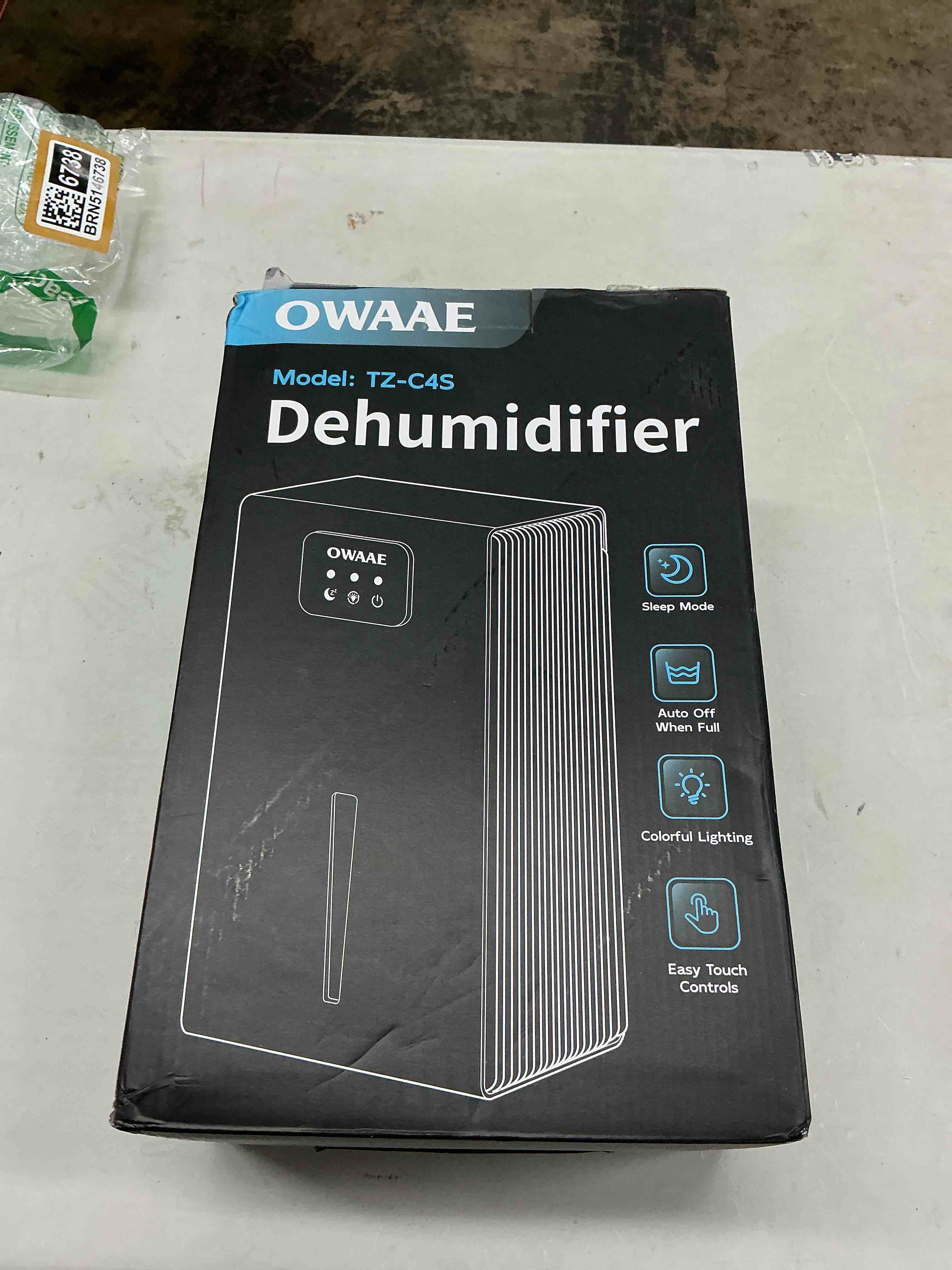 Condition photo showing New/Like New for dehumidifier for home with auto shutoff sleep mode, 1000 sq ft | quiet for bedroom basement bathroom with portable 95oz water tank, auto shutoff, 7-color led light, black