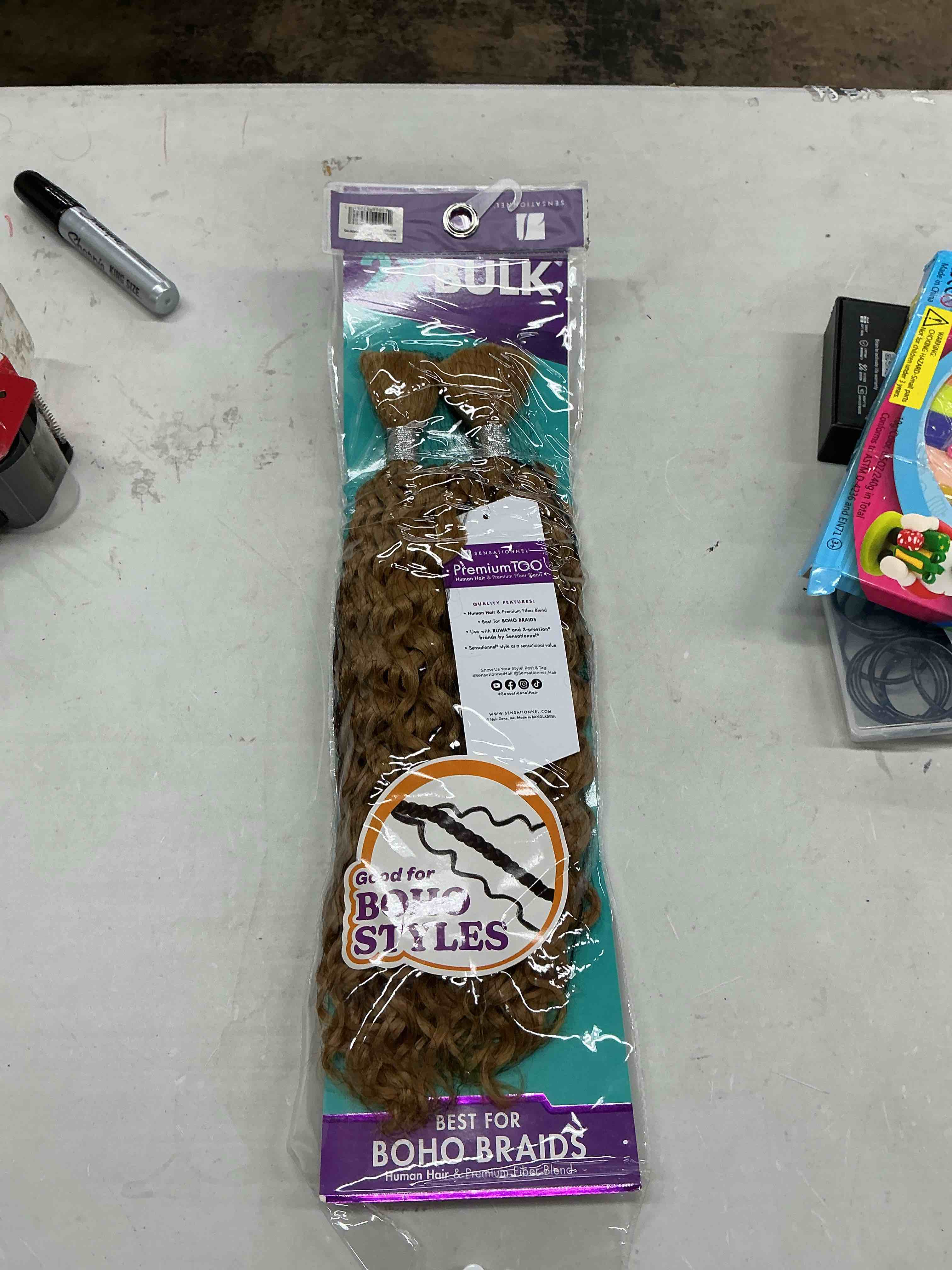 Condition photo showing New/Like New for sensationnel premiumtoo bulk weaving-2x water wave,1pk 18in, 27 honeyblonde | human hair blend, 2x more hair, lightweight, feed-in, knotless, goddess for boho braids 18 inch 27 honeyblonde