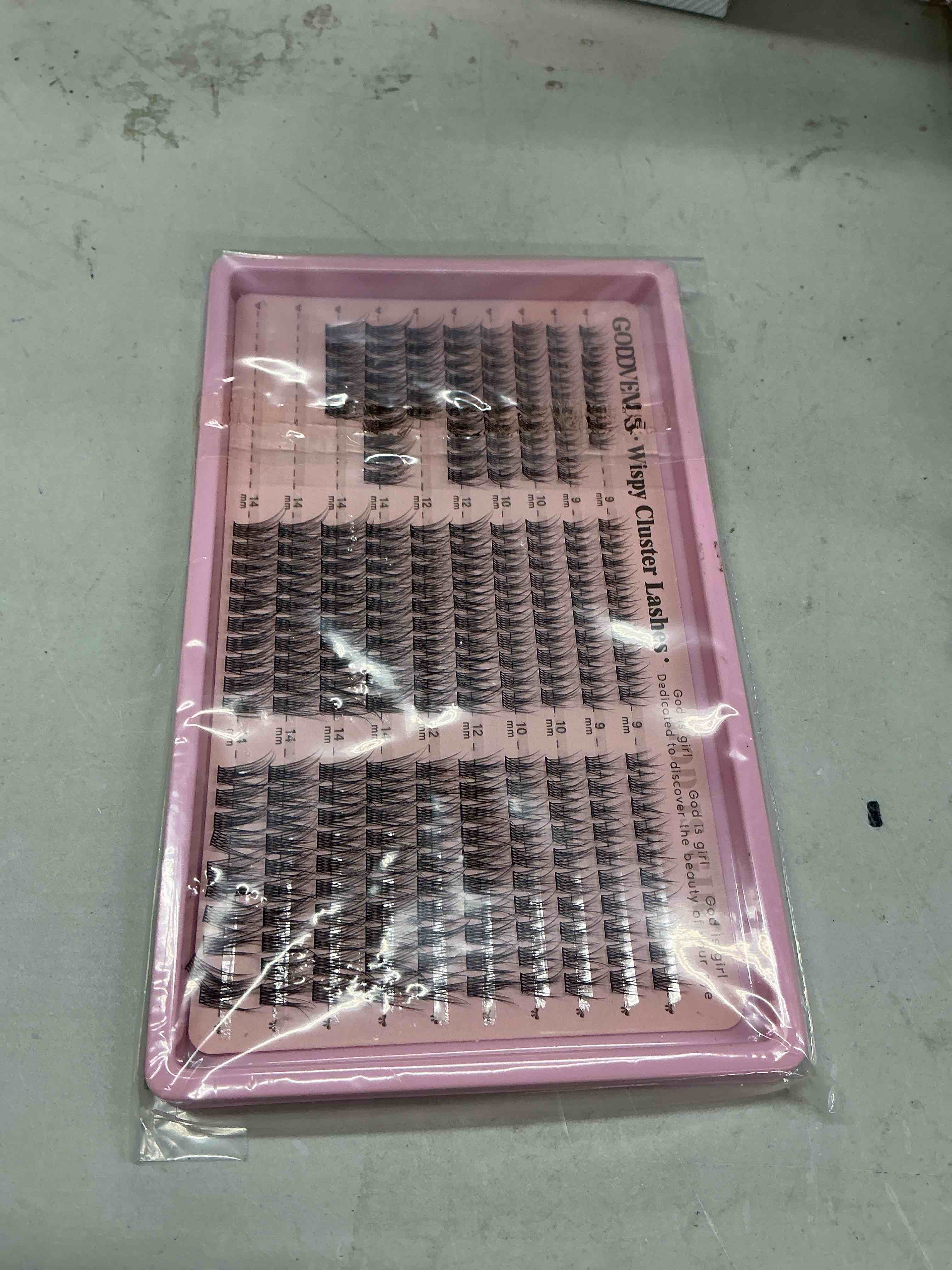 Condition photo showing Good Condition for goddvenus lash clusters wispy 9-14mm eyelash clusters natural diy cluster eyelash extensions lash individual 300pcs short c curve k-c curl short