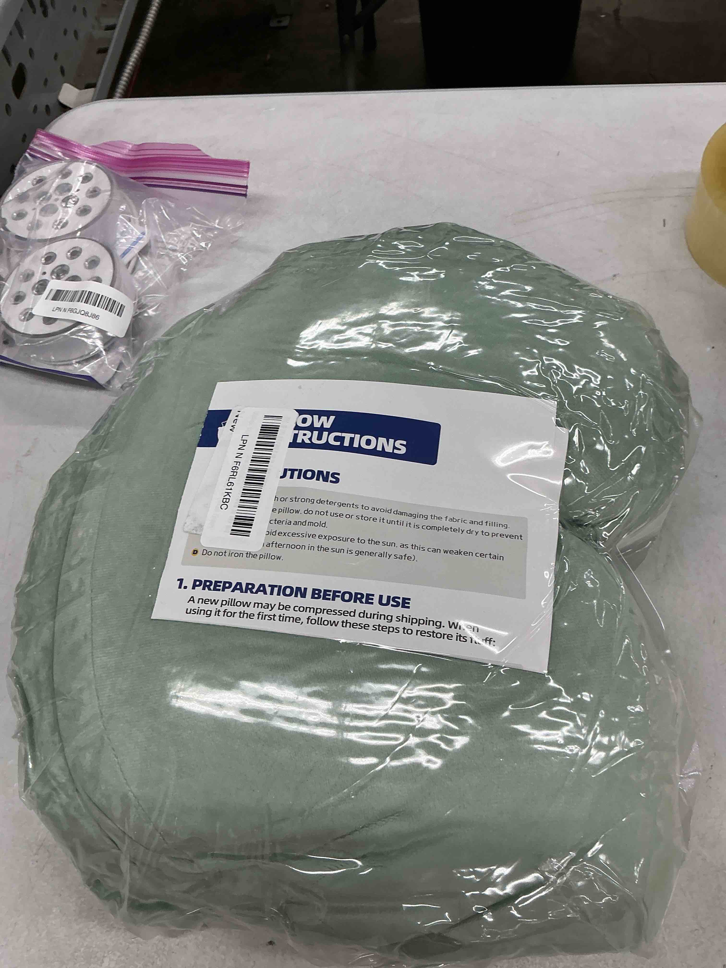 Condition photo showing Good Condition for stuffed donut pillow seat cushion | for tailbone and coccyx pain, hemorrhoids, bed sores, pregnancy, prostate, surgery recovery, sitting pressure relief, for home, office and car (moss green)