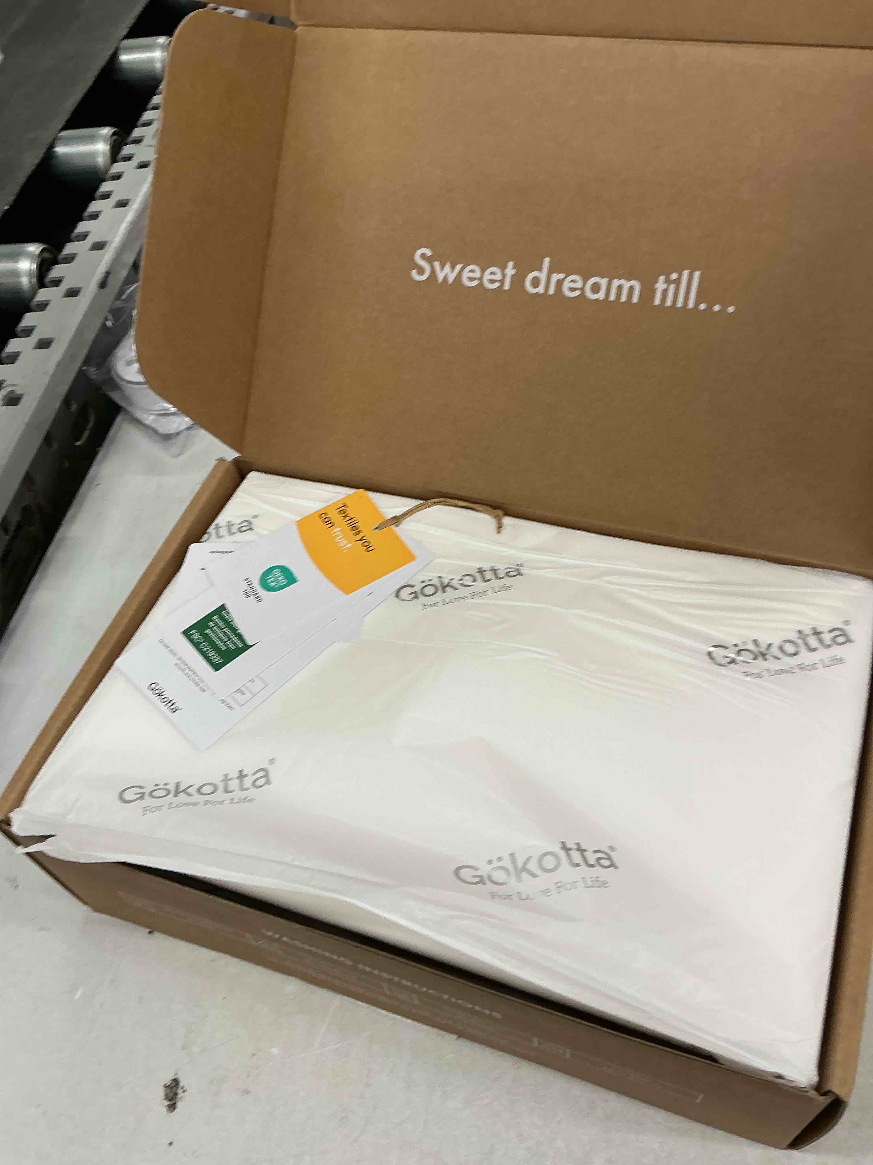 Condition photo showing New/Like New for gokotta 4-pcs full sheet set, 100% fsc® certified rayon derived from bamboo sheets, 15" pocket full size bed sheets with elastic corner straps, cooling sheets for hot sleepers, soft & breathable 00 bright white full