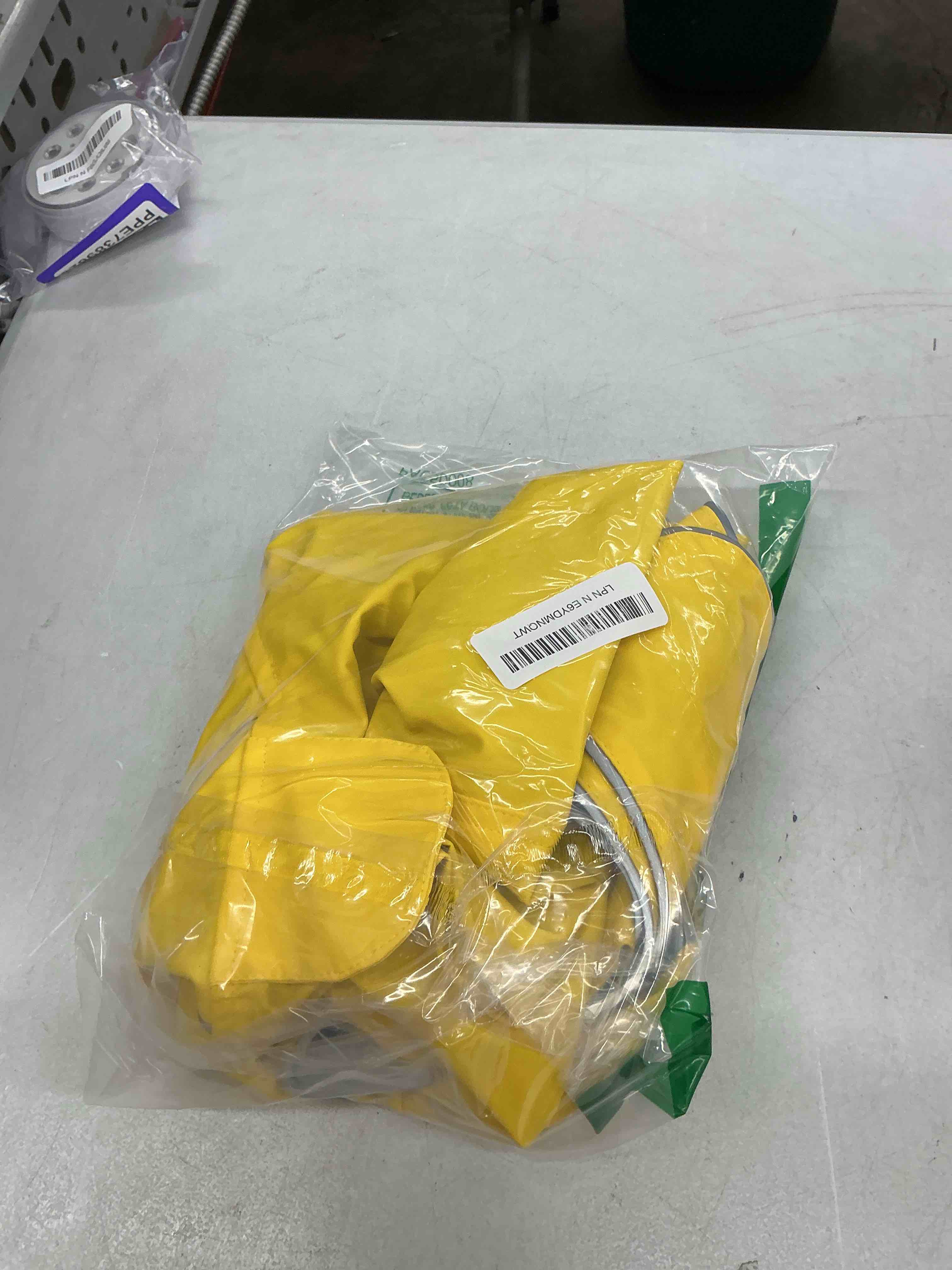 Condition photo showing Good Condition for kimee dog raincoat reversible, single side slicker poncho adjustable waterproof dog rain jacket with leash hole/reflective stripe hooded snowproof windproof clothes for small to 3x-large dogs, xl yellow x-large