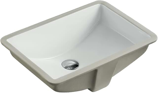 KINGSMAN 20.9 Inch Durable Rectrangle Undermount Vitreous Ceramic Lavatory Vanity Bathroom Sink - Pure White (20.9 Inch) - Amazon.com