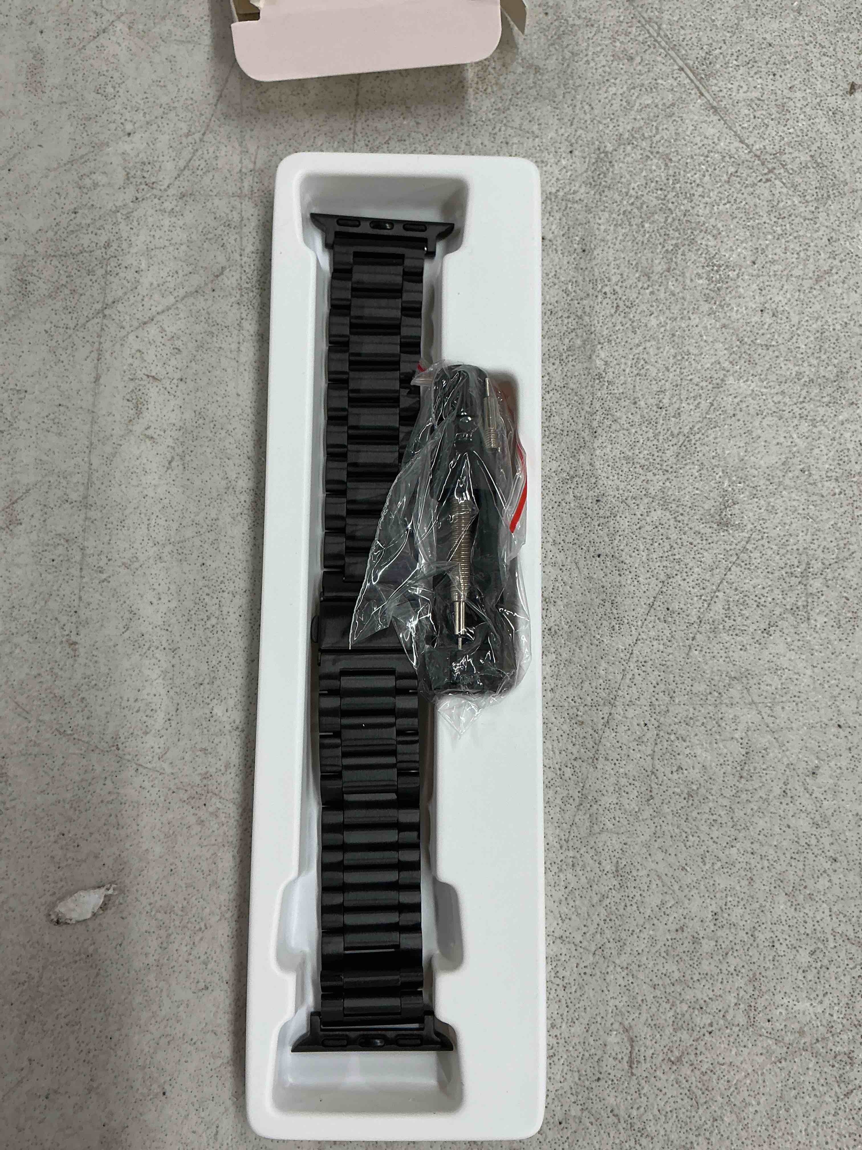 Condition photo showing New/Like New for metal band compatible with apple watch bands for men 49mm 46mm 45mm 44mm 42mm 41mm 40mm 38mm, stainless steel iwatch bands for apple watch ultra 3 2 1/series 11 10 9 8 7 6 5 4 se black 38mm/40mm/41mm/series 11 10 42mm