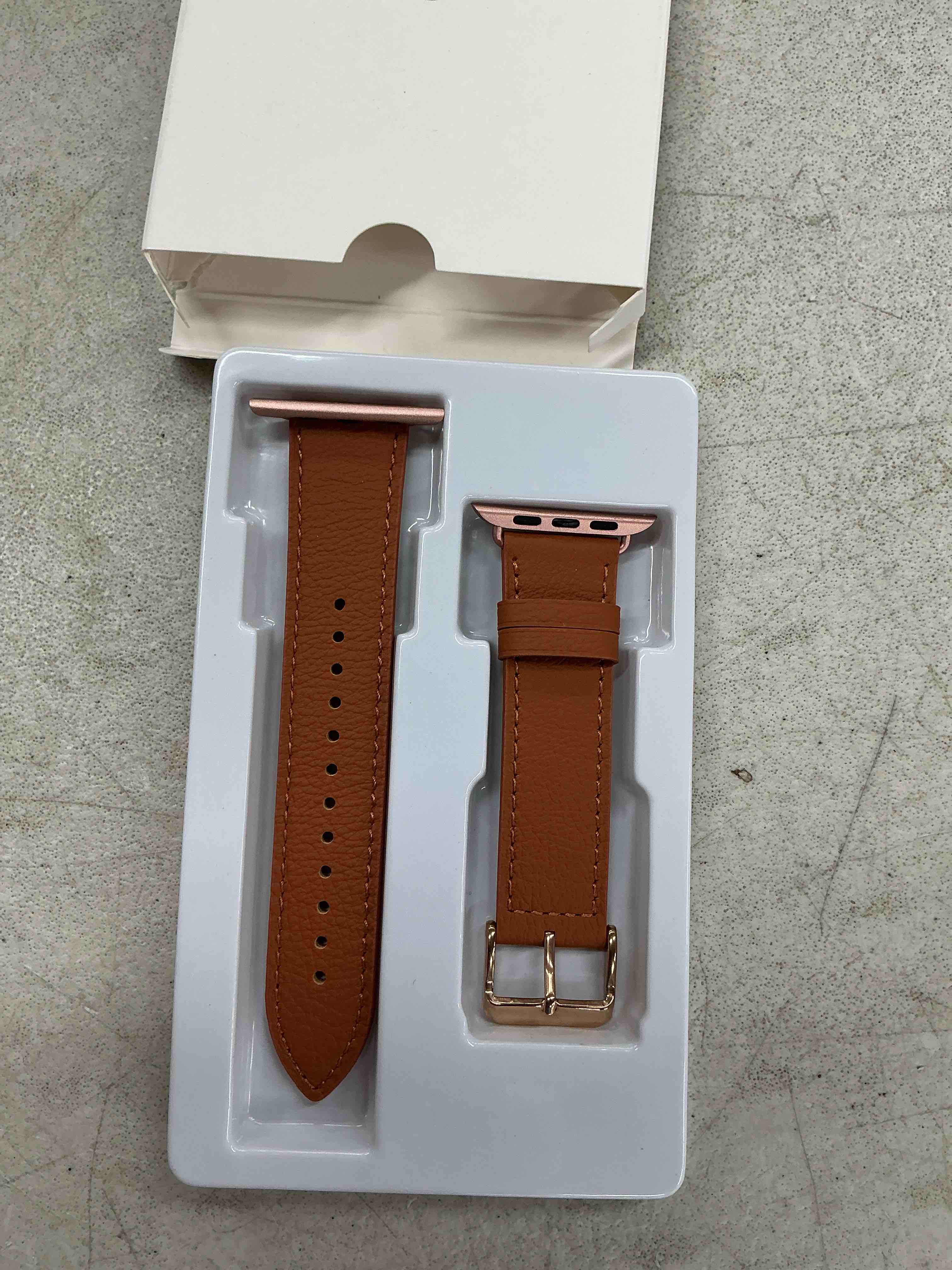 Condition photo showing New/Like New for bestig leather bands compatible with apple watch band 49mm 46mm 45mm 44mm 42mm(series 3 2 1) for women men, strap for iwatch ultra 3/2/1&se3/2/1&series 11 10 9 8 7 6 5 4(brown+rosegold) a-brown+rose gold 49mm/46mm/45mm/44mm/42mm(series 3 2 1)