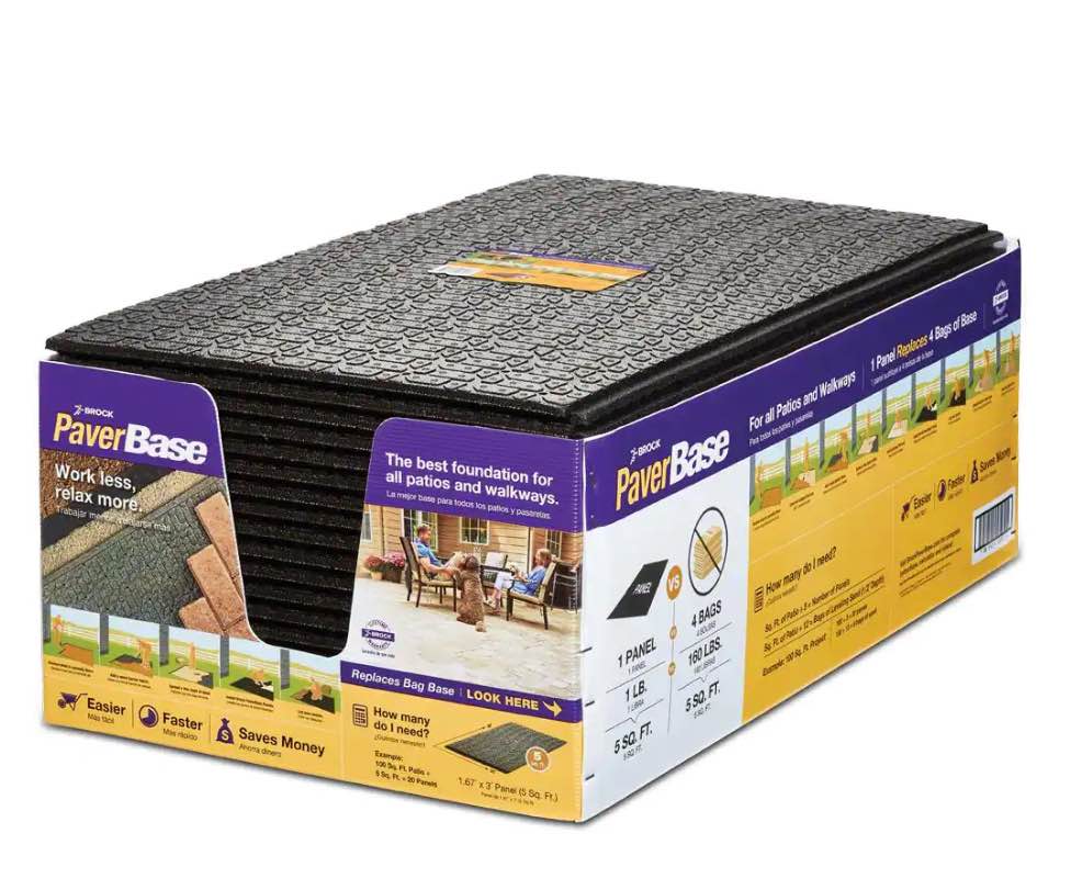 Paver Base 20 in. x 36 in. Black Polypropylene Paver Base Panel (20-Case)