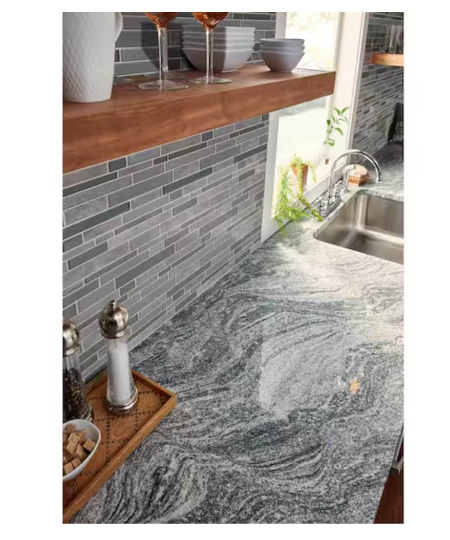 Smoky Alps Interlocking 12 in. x 12 in. x 0.38 in. Glass/Stone Mesh-Mounted Mosaic Wall Tile (0.97 sq. ft./each)